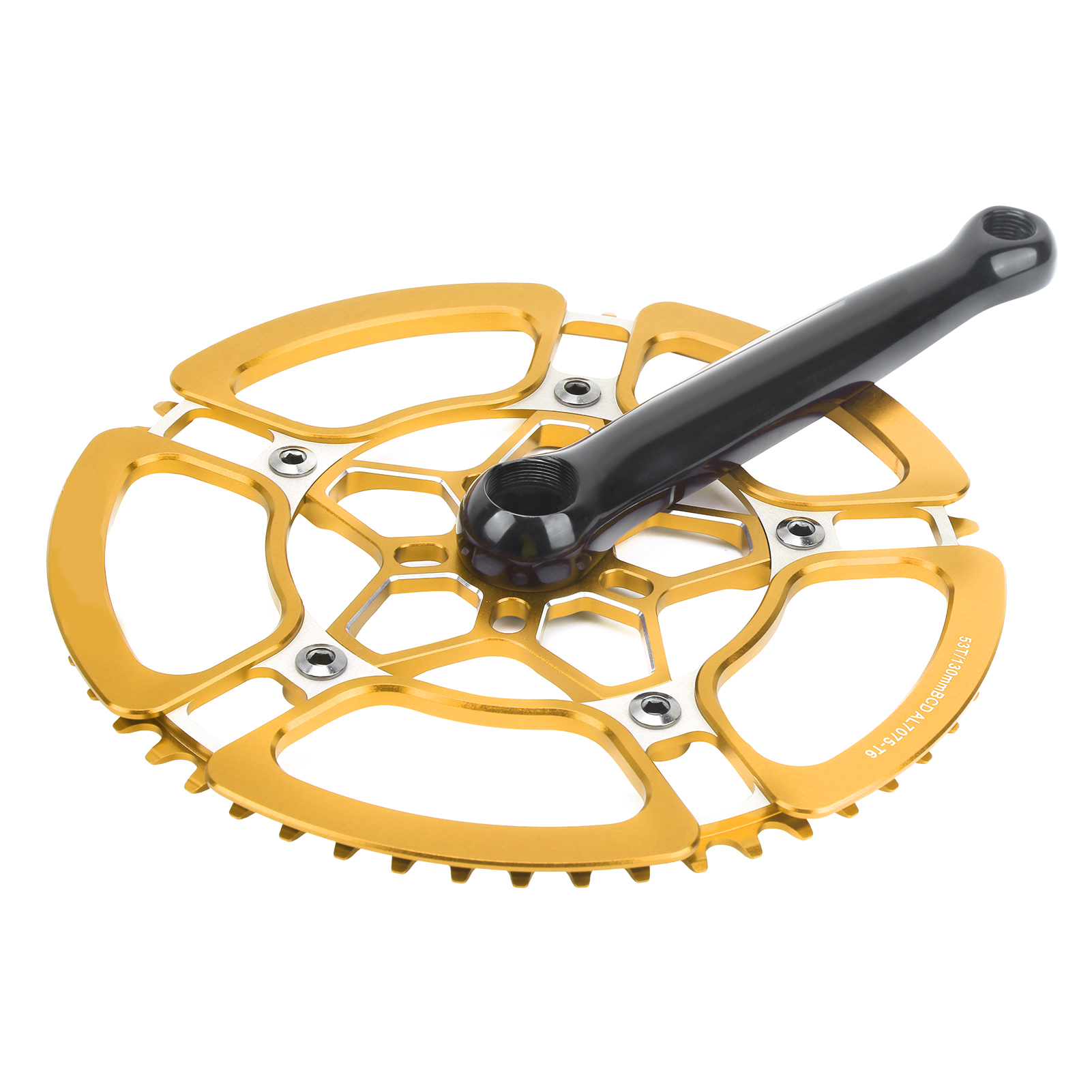 170 Mm Fahrradkurbelgarnitur Aus Aluminiumlegierung, 53 Zähne, Singlespeed, Goldenes Kettenblatt