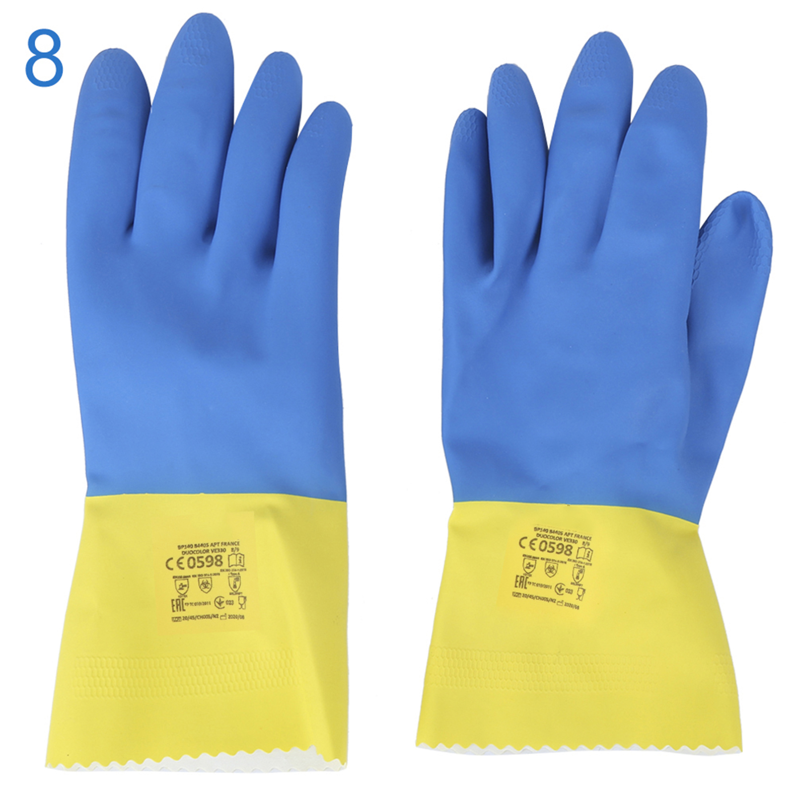 Chemikalienbeständige, Pilzhemmende, Säure- Und Laugenbeständige, Rutschfeste Latexhandschuhe Zum Handschutz In Labor Und Aquakultur (größe 8)