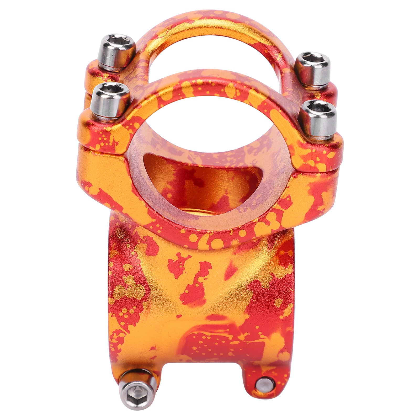 Lunje 31,8 X 35 Mm Kurzer Fahrradvorbau, Ultraleicht, Aus Aluminiumlegierung Für Mountainbikes, Rot Und Gold