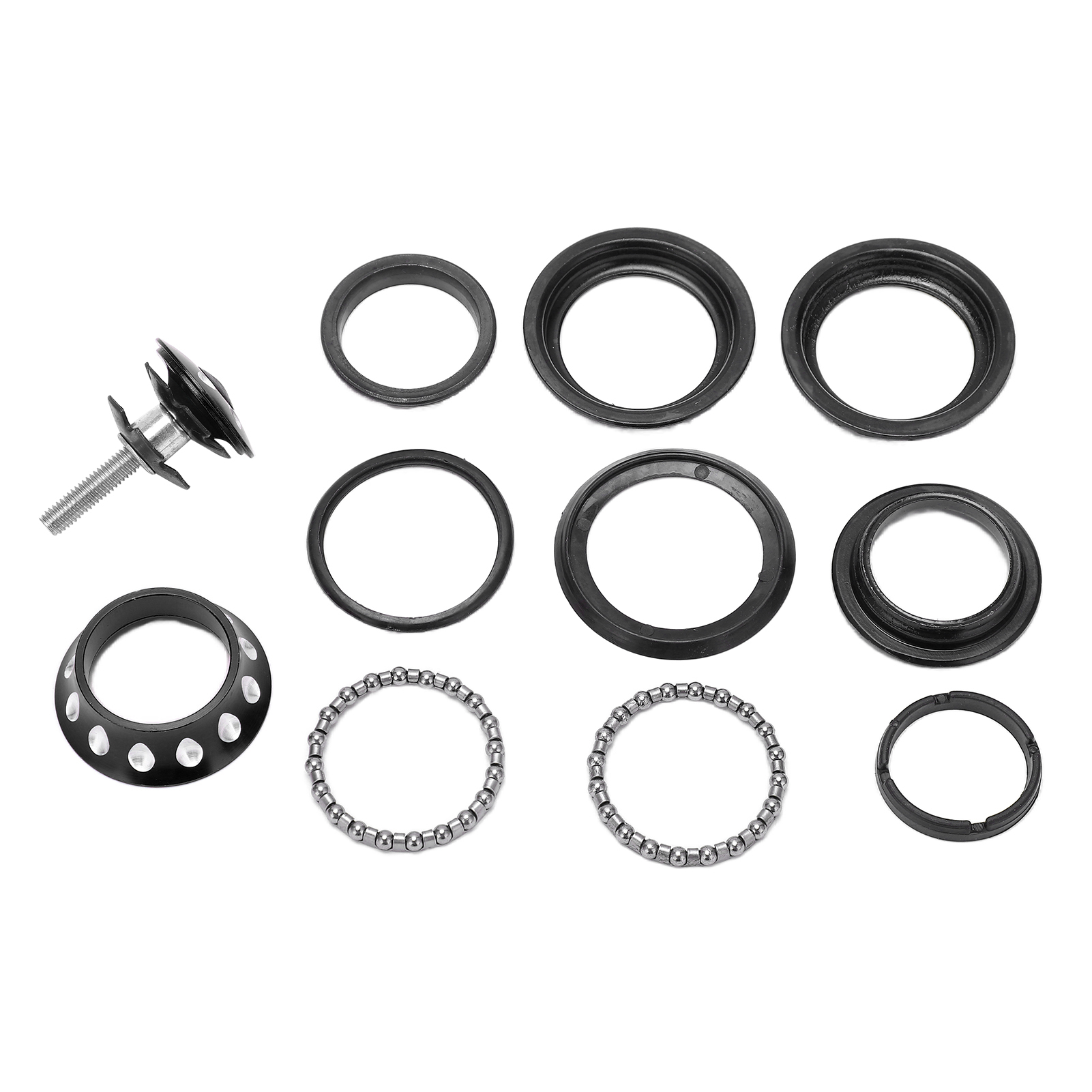 Tropfenförmiger, Farbiger Metalllager-steuersatz Mit Konischer Lagerschale Für Dead Fly Bicycles Mountainbikes, Schwarz