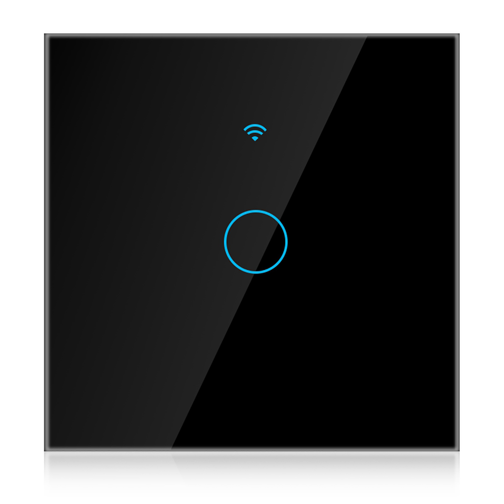 Einkreisiger Wlan-touchschalter Für Alexa Und Google, Unidirektional, Wechselstrom 100-240 V (schwarz, Eu-stecker)