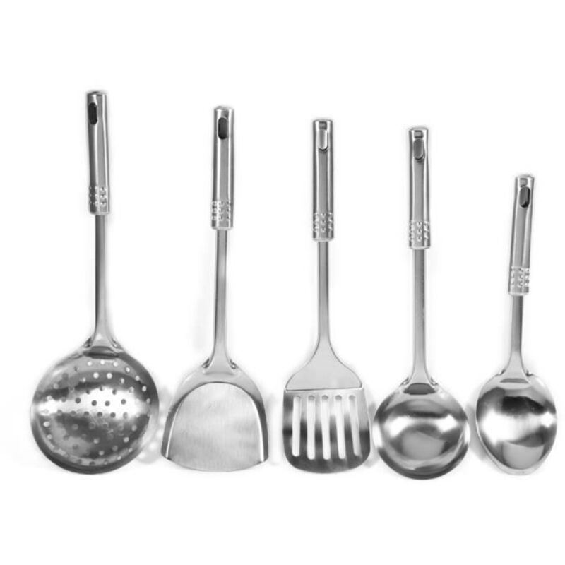 (silber) 5-teiliges Küchenhelfer-set Aus Edelstahl, Multifunktionales Küchenutensilien-set, Löffel
