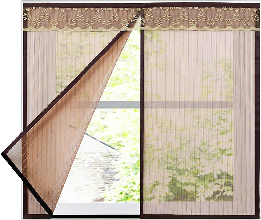Fenster-moskitonetz, Magnetisches Moskitonetz Mit Klettverschluss, Kaffeebraun, 100 X 100 Cm
