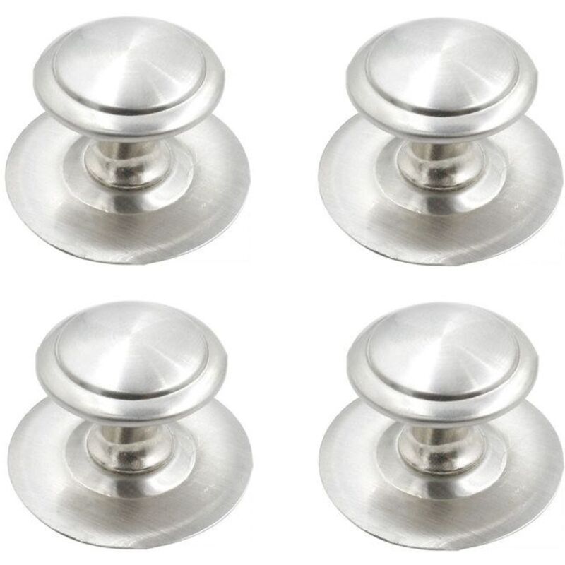 Set Mit 4 Selbstklebenden Möbelknöpfen Für Schubladen, Küchenschränke Und Küchenschubladen, Silberfarben