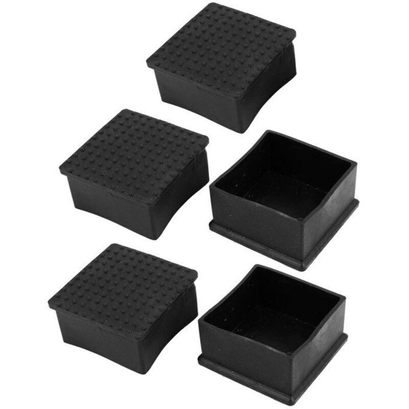 (schwarze) Möbelbeinkappen, Tischbeinkappen Für 60 Mm X 60 Mm Quadratische Stuhlbeine, Gummi-möbelschutz, Schwarz, 5 Stück