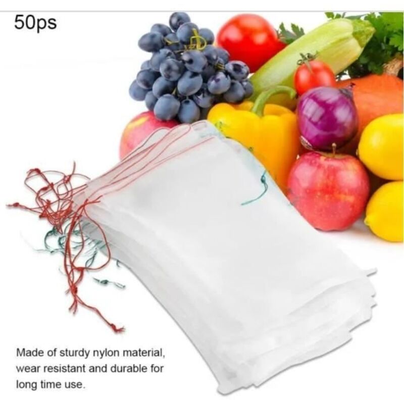 (weißer) Obstschutzbeutel - Gobro - 25 X 15 Cm - Weiß - Nylon