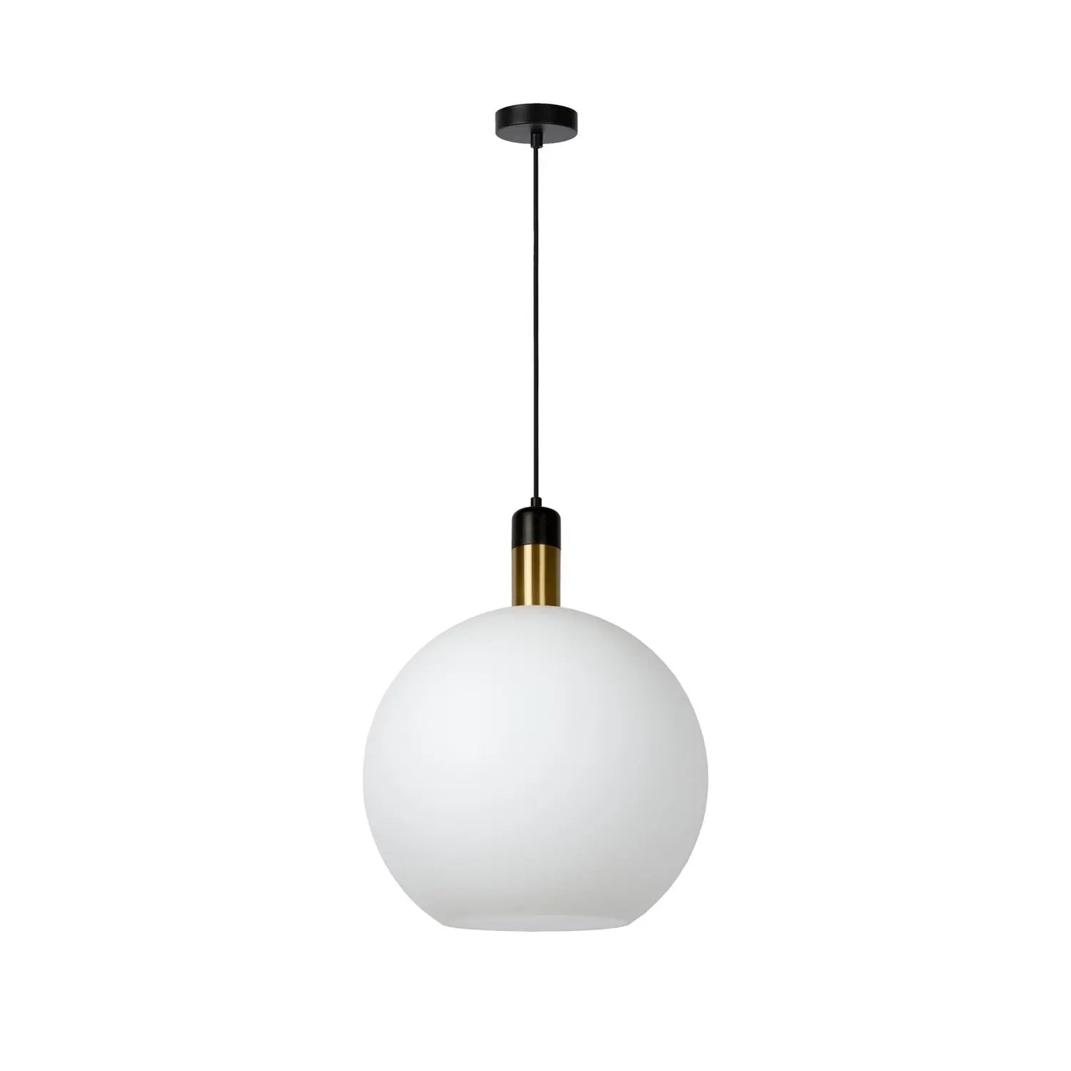 [neuwertig] B-ware Lucide Hängelampe Pendelleuchte Julius Ø40cm Opal Gold Schwarz Metall Textil