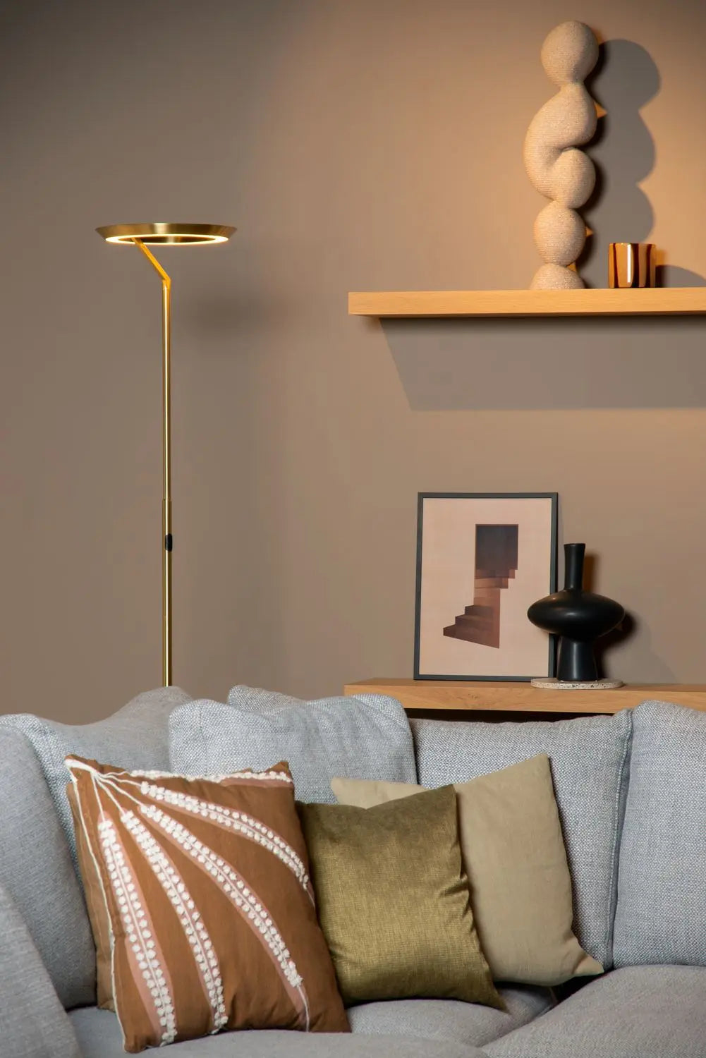 [gebraucht] B-ware Lucide Stehleuchte Stehlampe Led Celeste Dimmbar Mattes Gold Messing Innenraum