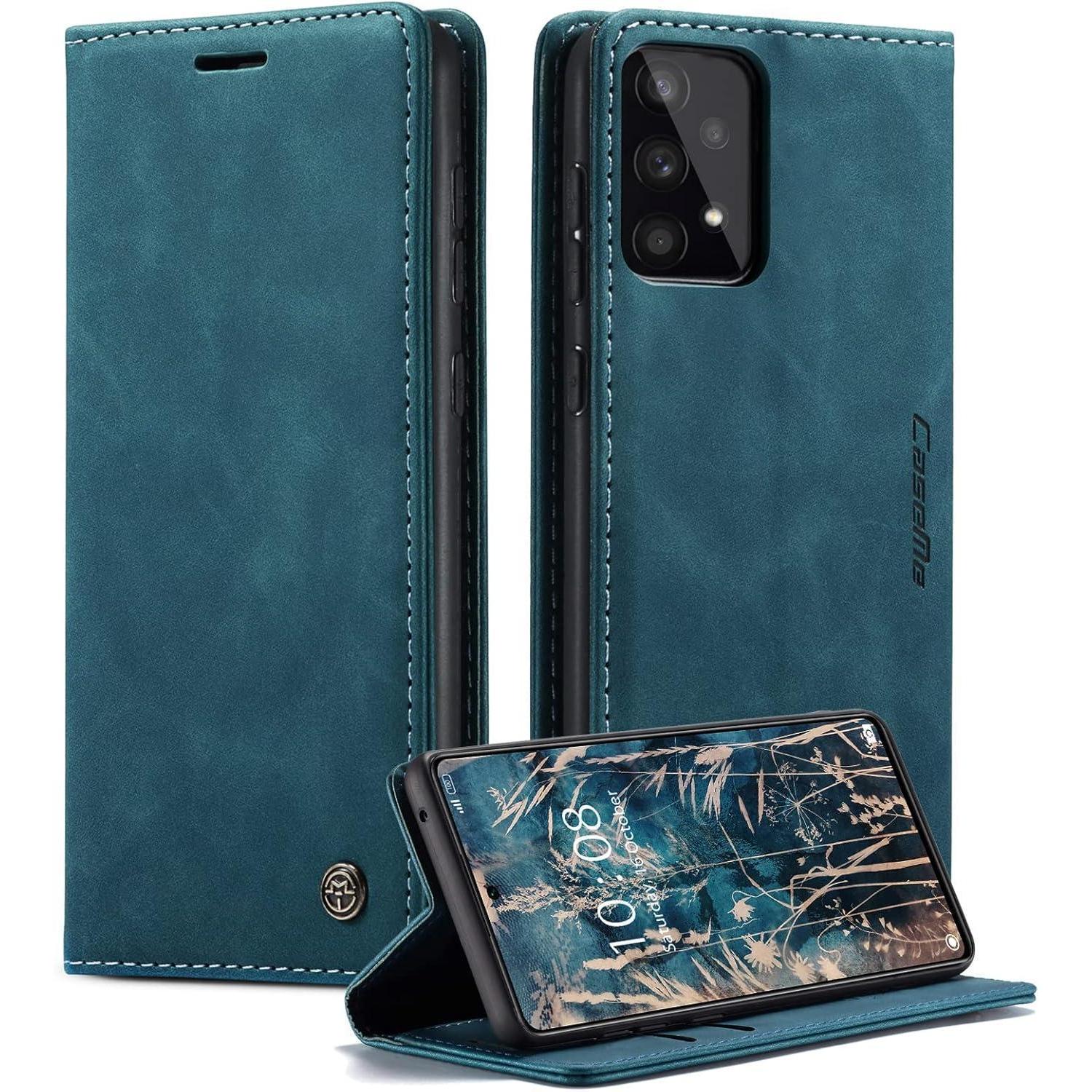 Caseme Samsung Galaxy A53 5g Handyhülle Leder Flip Schutzhülle Blaugrün