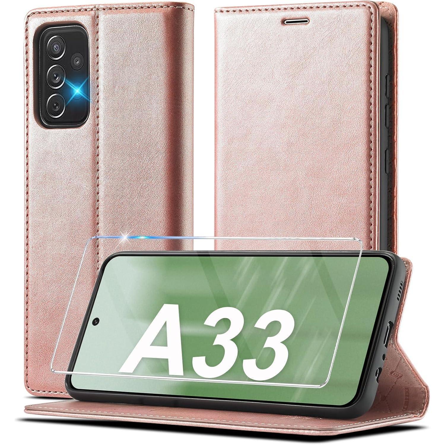 Ailicici Samsung Galaxy A33 5g Hülle Leder Flip Wallet Schutzhülle Pink