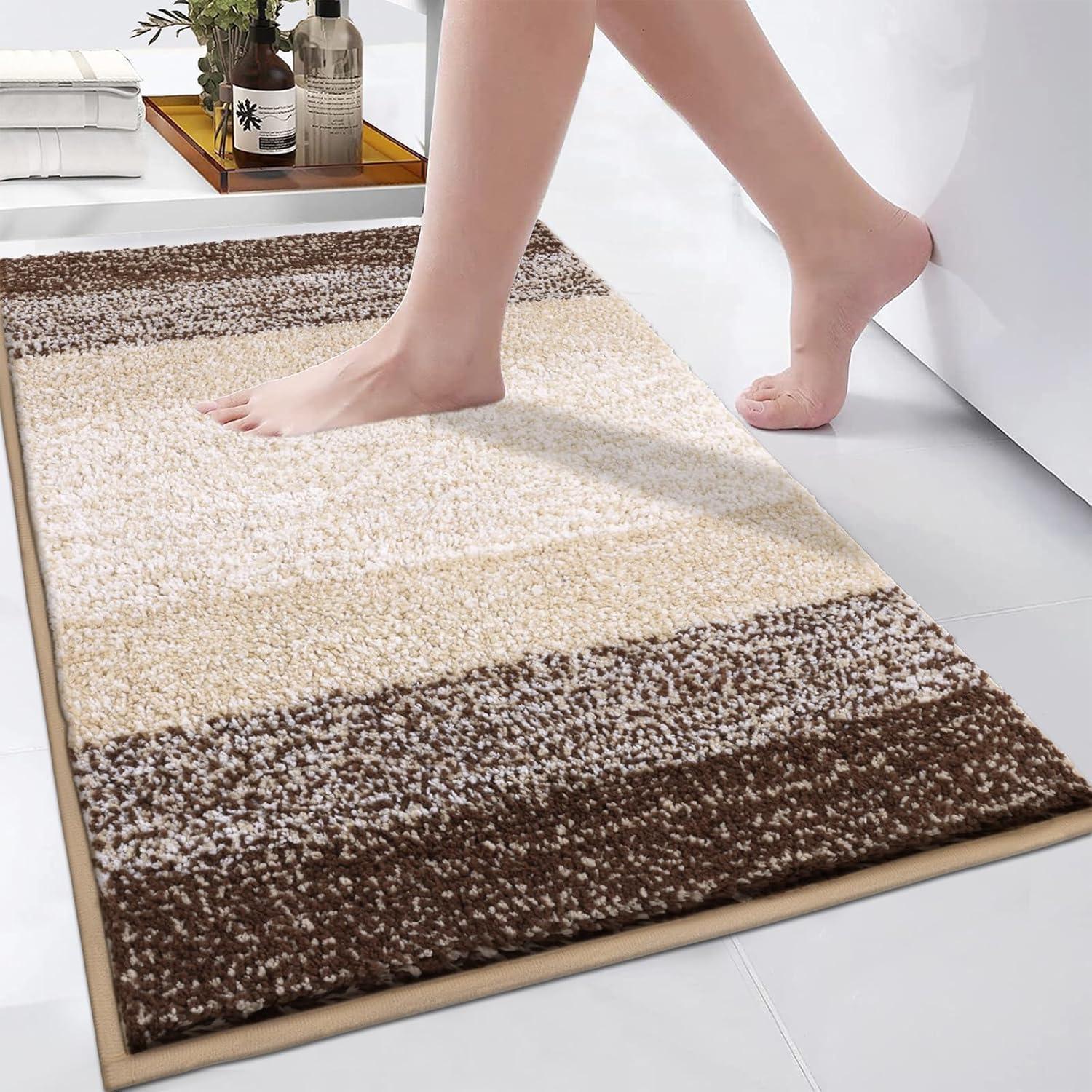Badematte Mikrofaser Rutschfest Maschinenwaschbar Kaffee 60 X 90 Cm