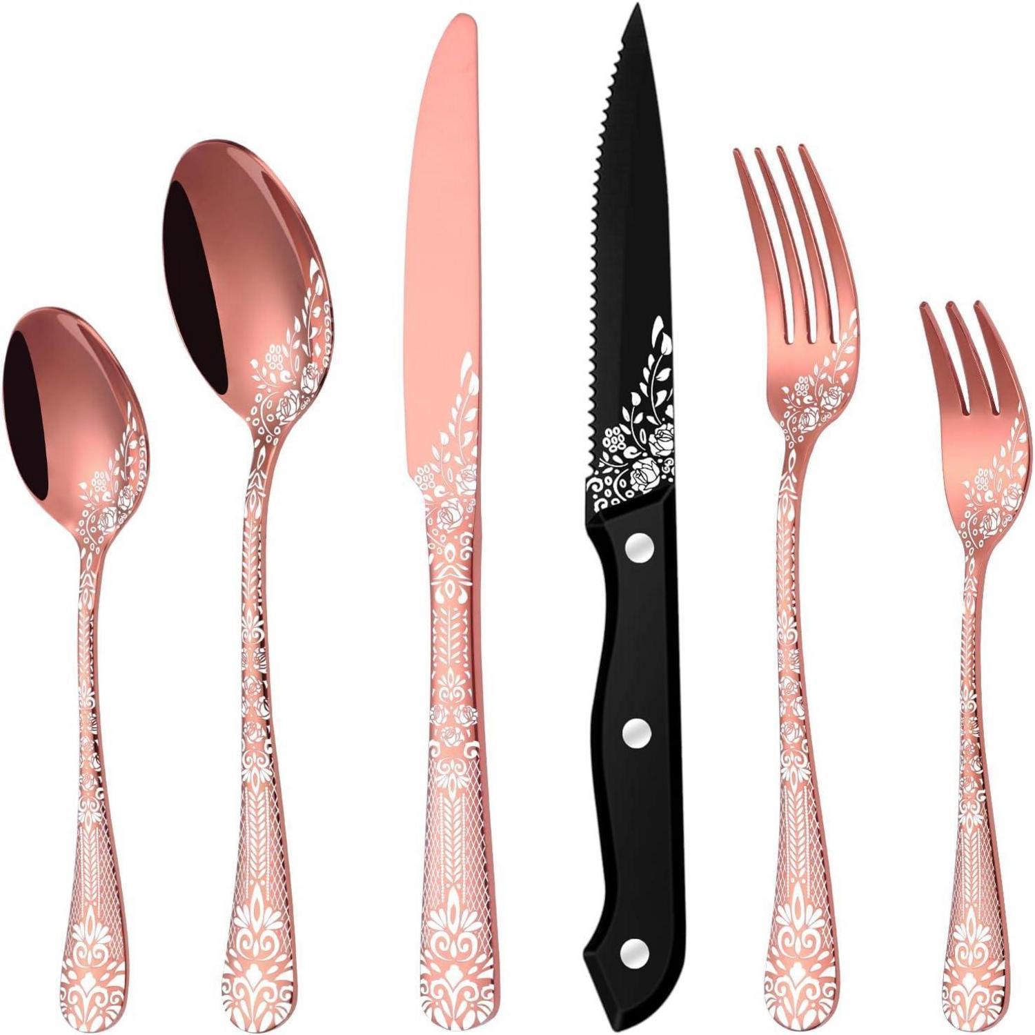 Besteck 36teilig Rosegold Edelstahl 36-teiliges Ros&xe9gold