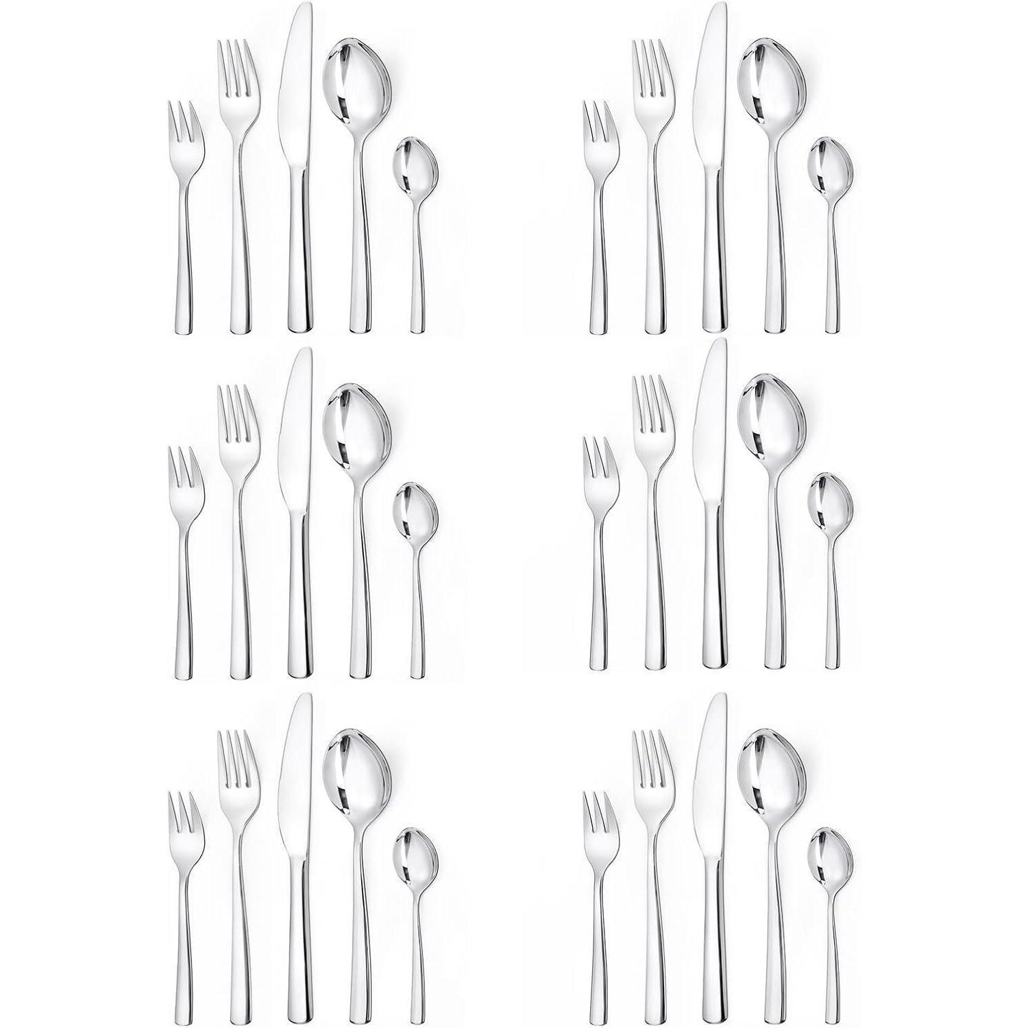 Besteckset 30tlg 6 Personen Edelstahl Messer Gabel 30 Stück Silber