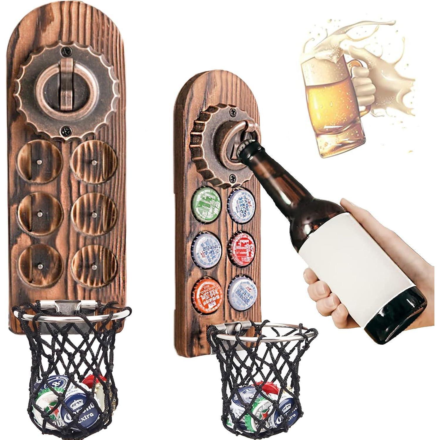 Bieröffner Wand Kronkorkensammler Magnet Auffangbehälter Stil 6