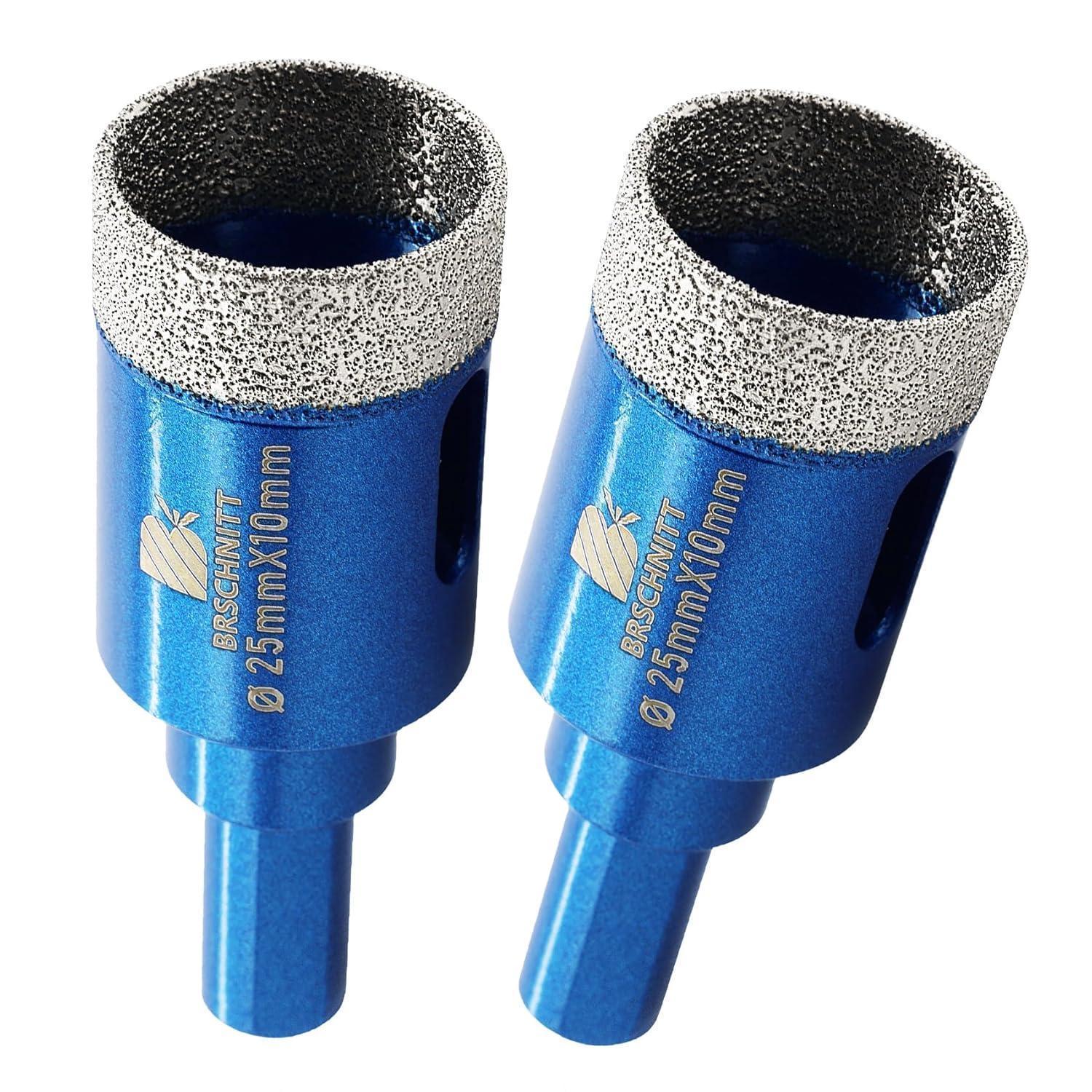 Diamantbohrkrone 25 Mm 2 Stück Für Glas Keramik Fliesen Marmor