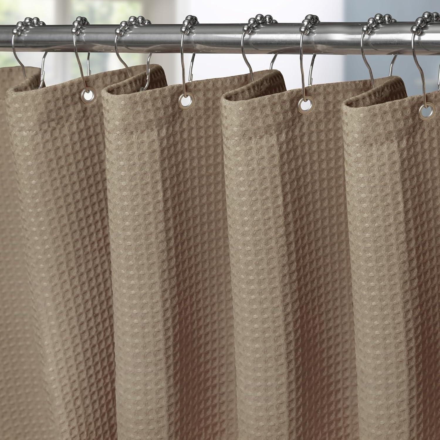 Duschvorhang Duschvorhangringe Waffel Khaki H214 X B152 Cm 1er Pack