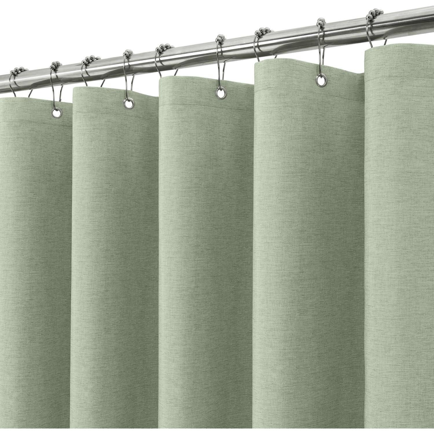 Duschvorhang Metallringe Leinen Salbeigrün H182 X B152 Cm 1er Pack