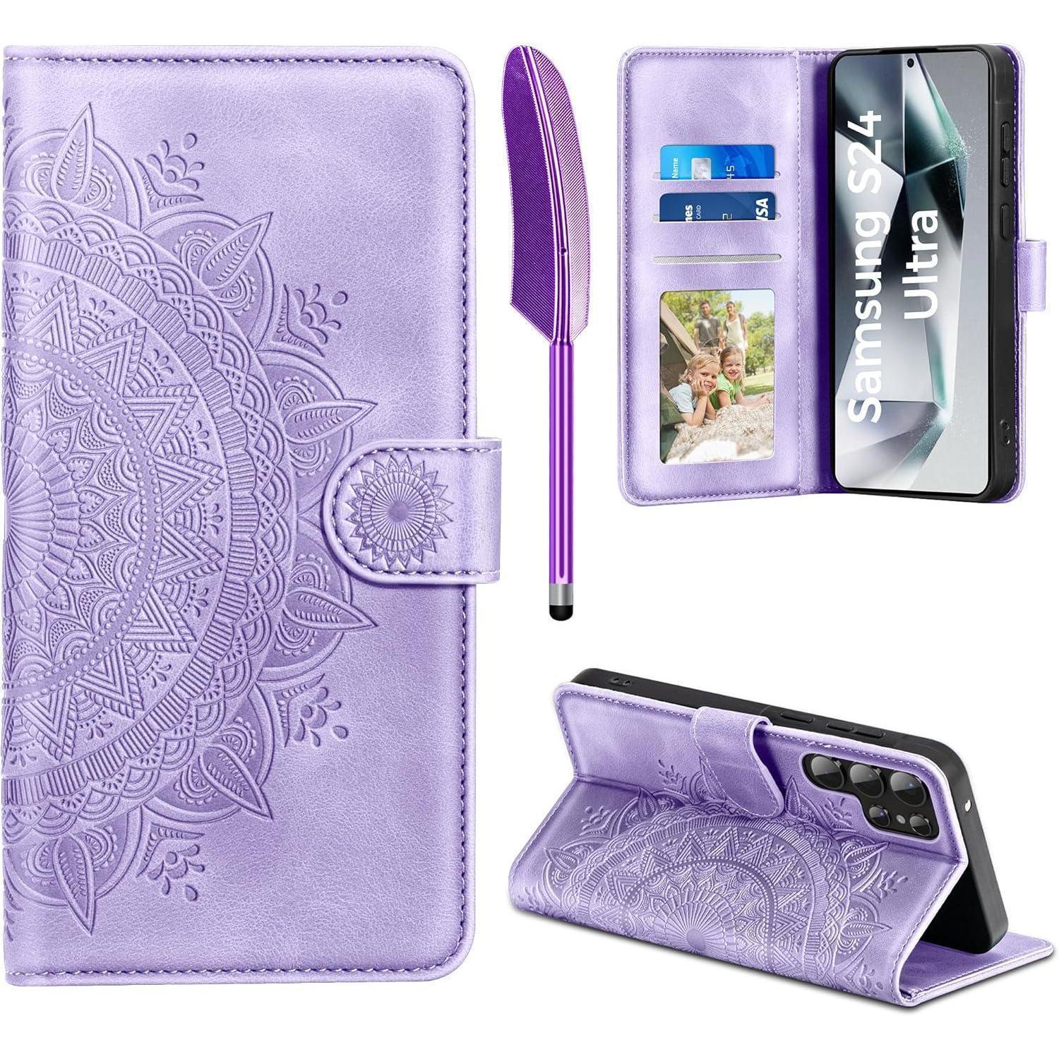 Samsung Galaxy S24 Ultra Handyhülle Flip Wallet Premium Pu Leder Tasche Case