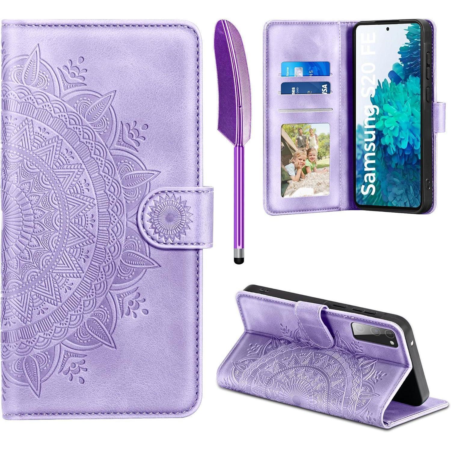 Samsung Galaxy S20 Fe Lederhülle Flip Wallet Case Hellviolett