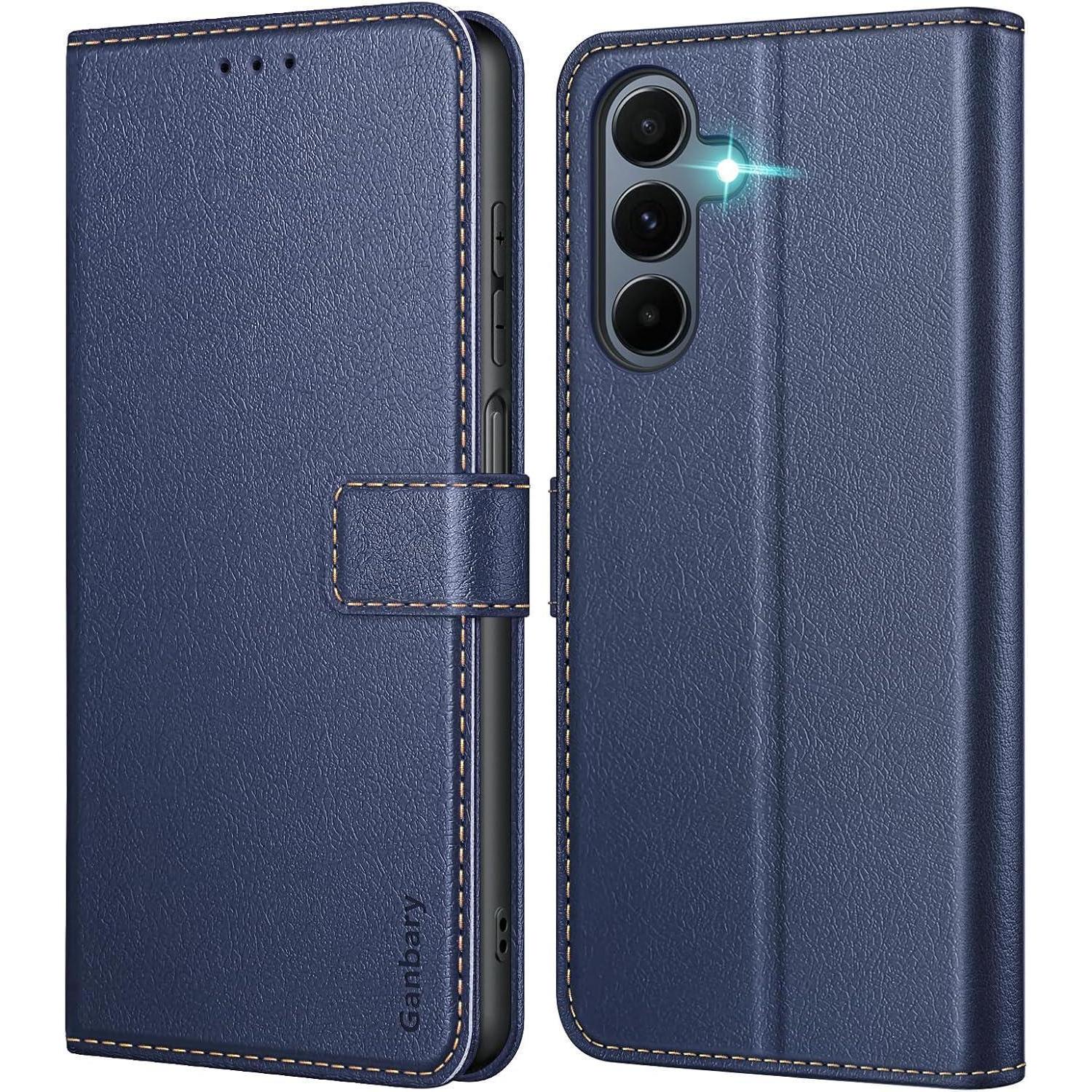 Handyhülle A16 Leder Magnetverschluss Samsung Galaxy A16 Dunkelblau