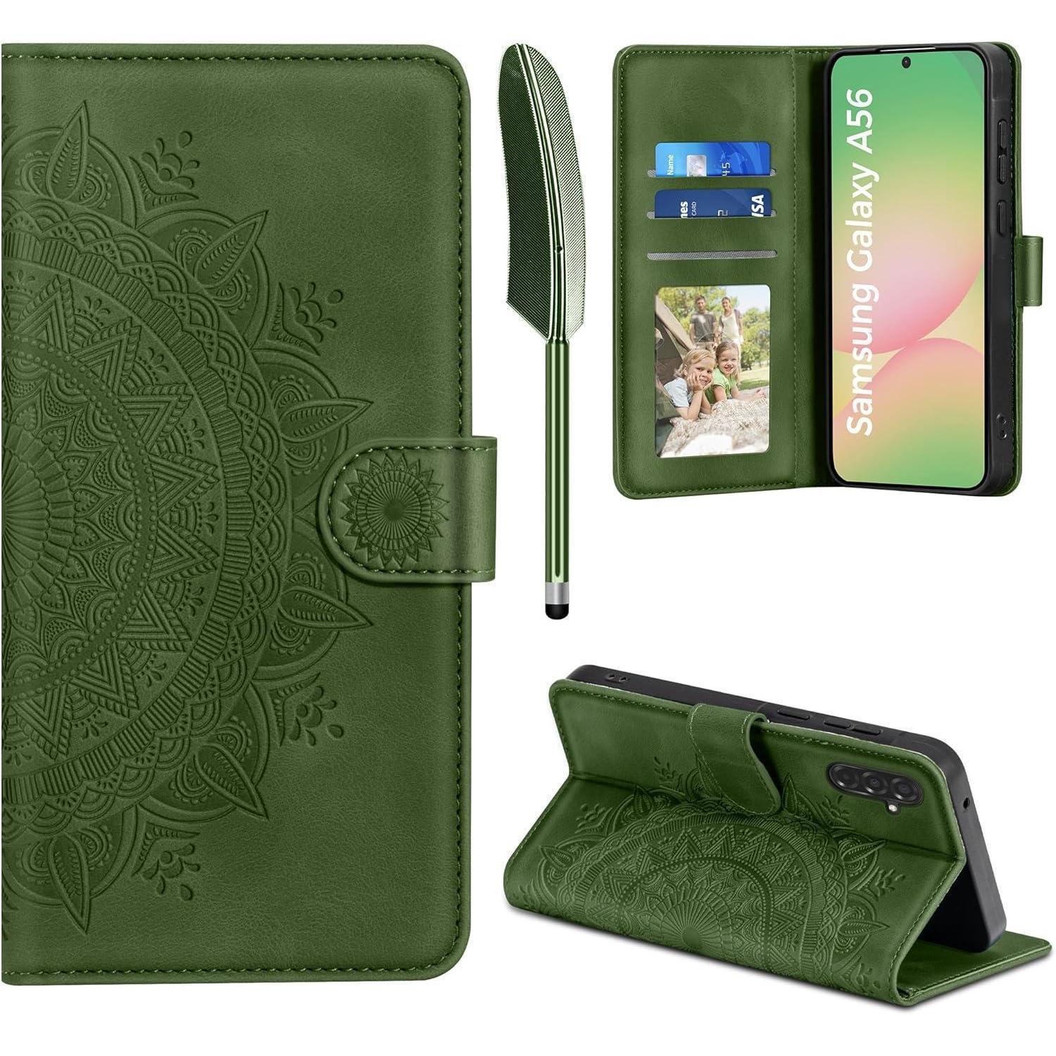 Handyhülle A56 Flip Pu Leder Samsung Galaxy A56 Grasgr&xfcn