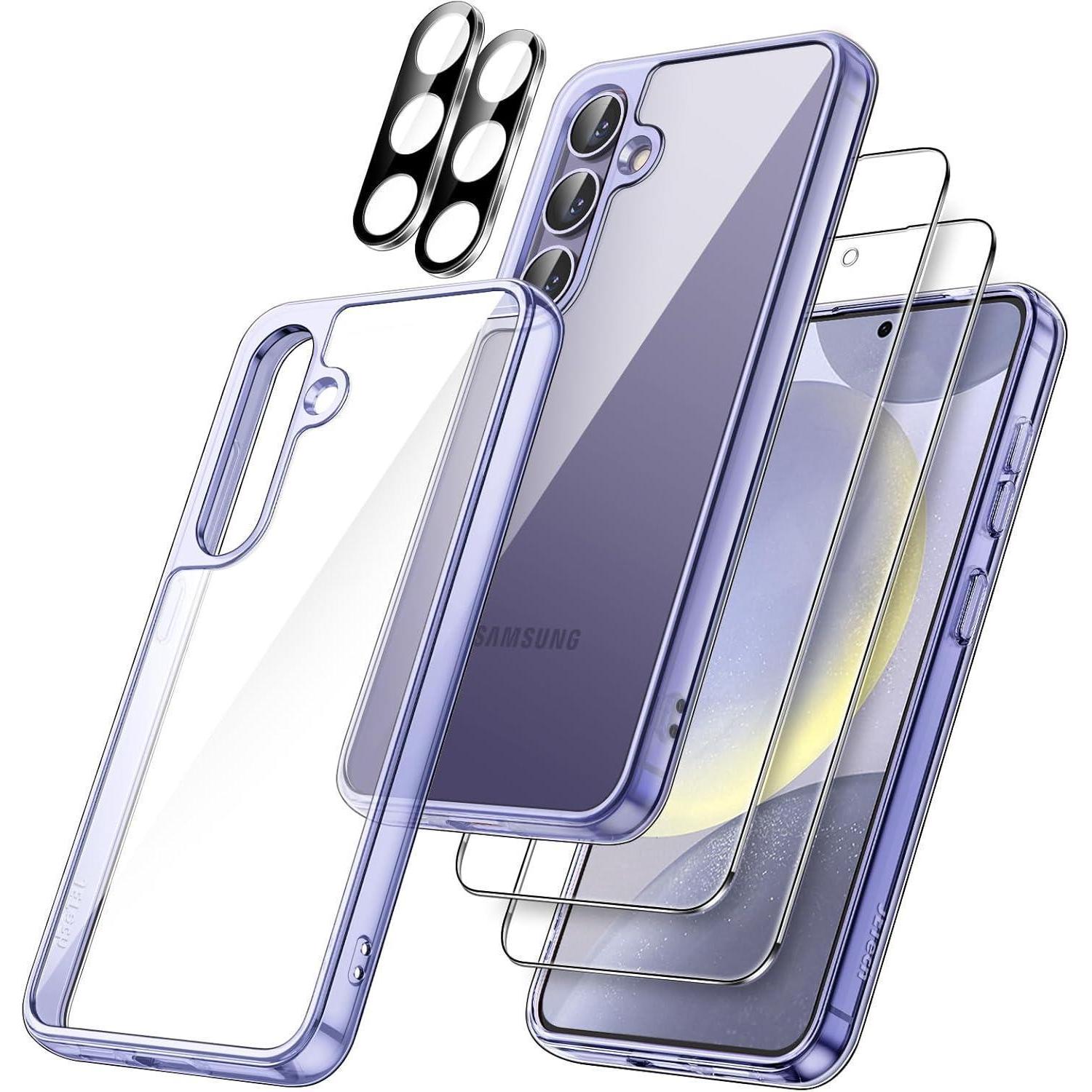 Handyhülle S24 5in1 Glas Kameraschutz Stoßfest S24 Cobalt Violet