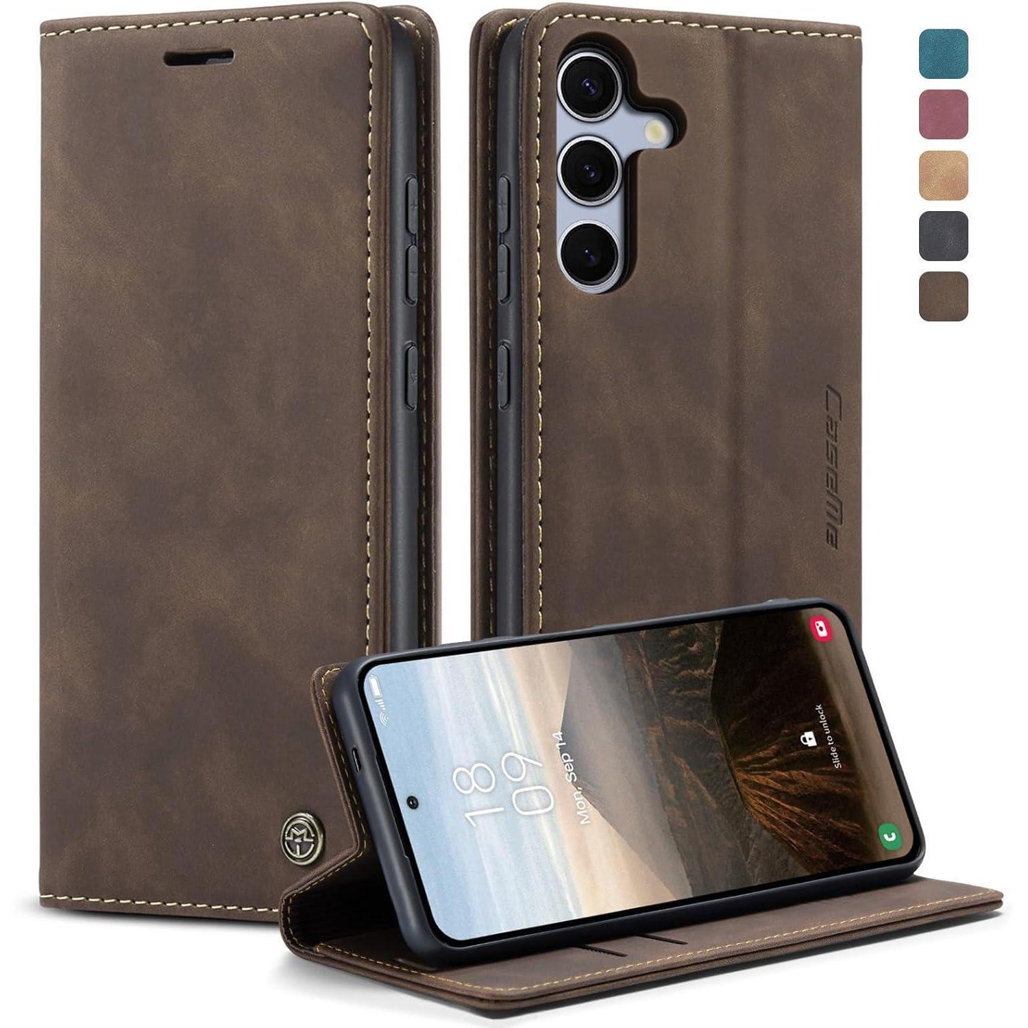 Handyhülle S25 Klapphülle Kartenfach Für Galaxy S25 6.2'' Kaffee