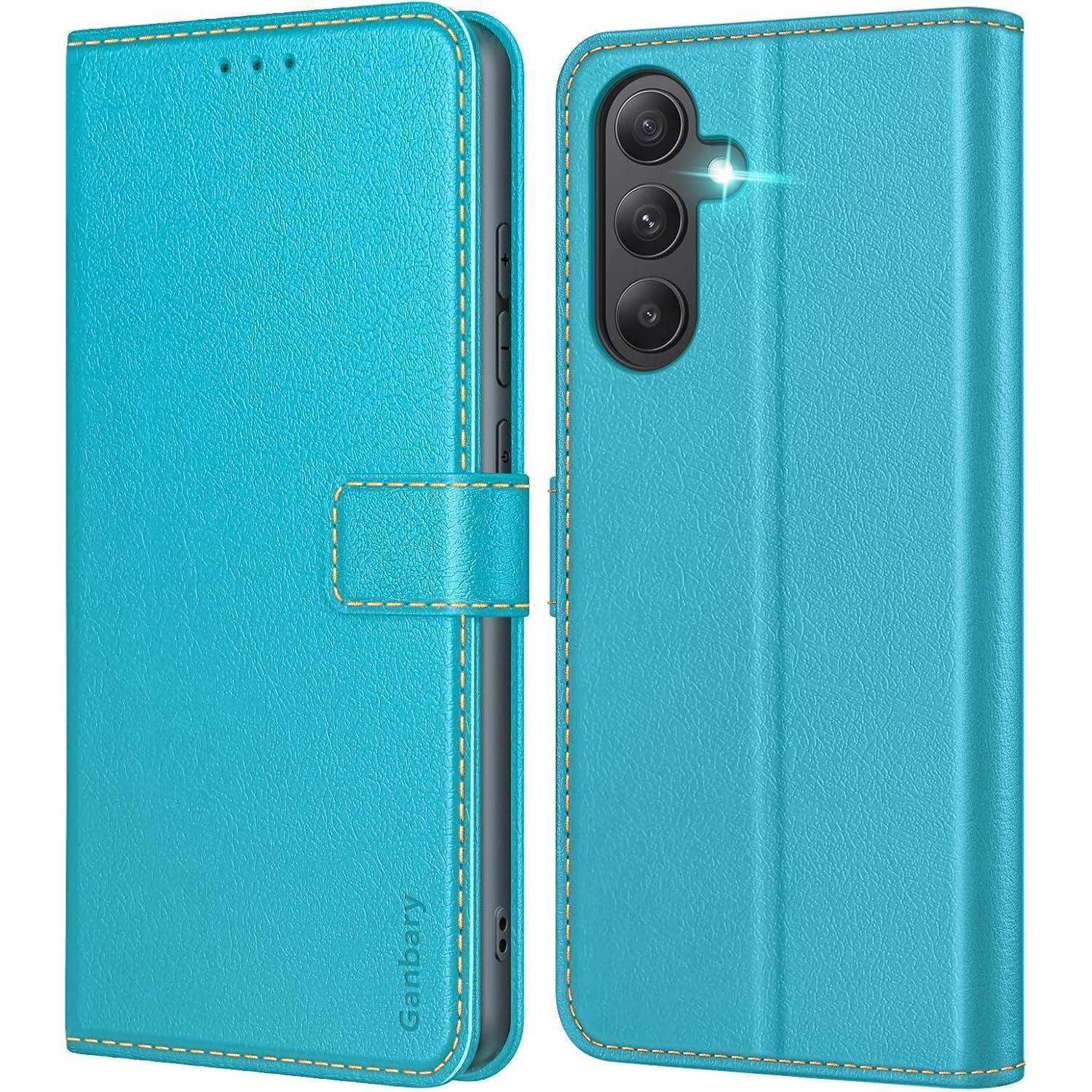 Handyhülle Samsung Galaxy A55 5g Klapphülle Kartenfach Azurblau