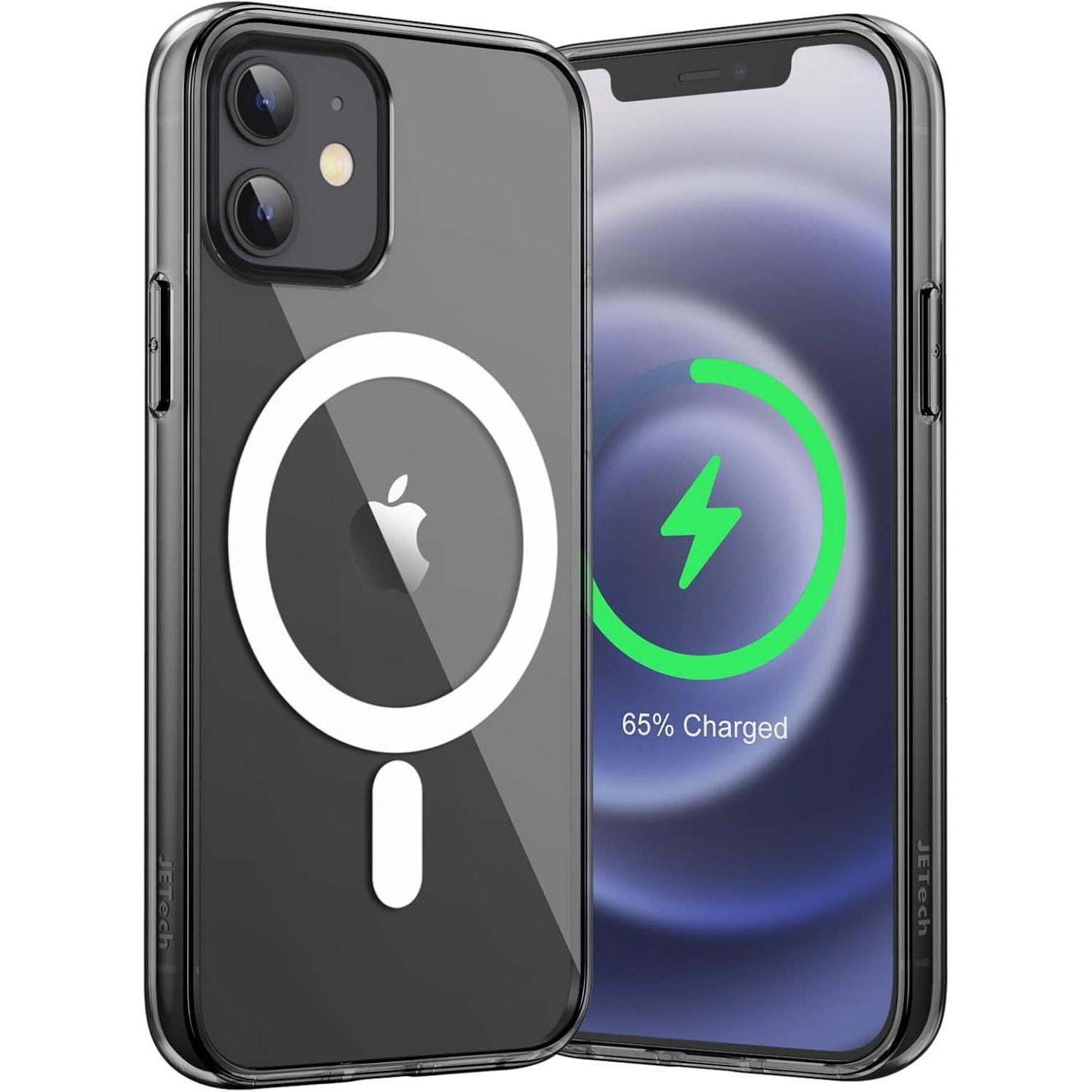 Handyhülle Iphone 12 12 Pro Magsafe Stoßfest Transparent Schwarz