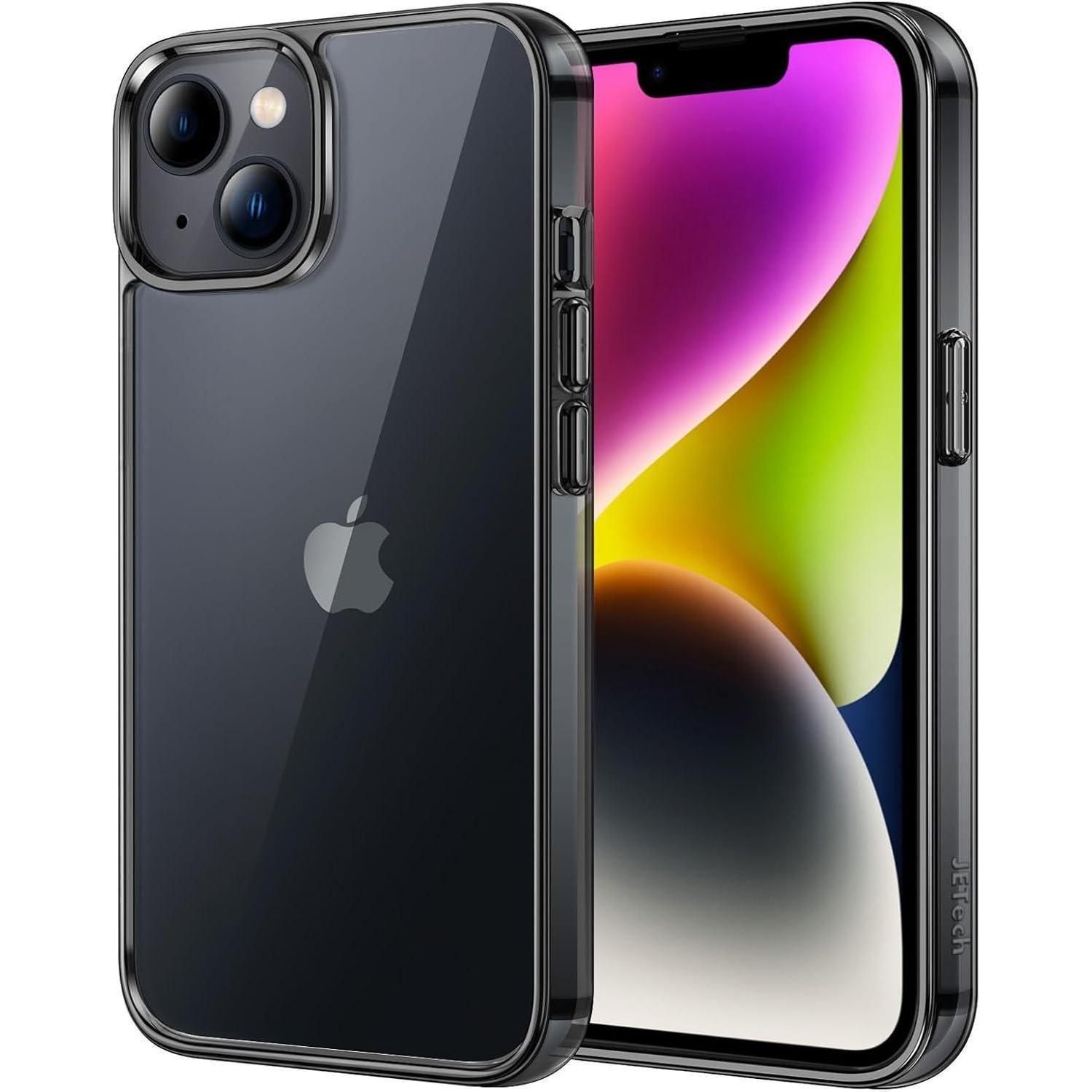 Handyhülle Iphone 14 6 1 Transparent Stoßfest Antikratzt Schwarz