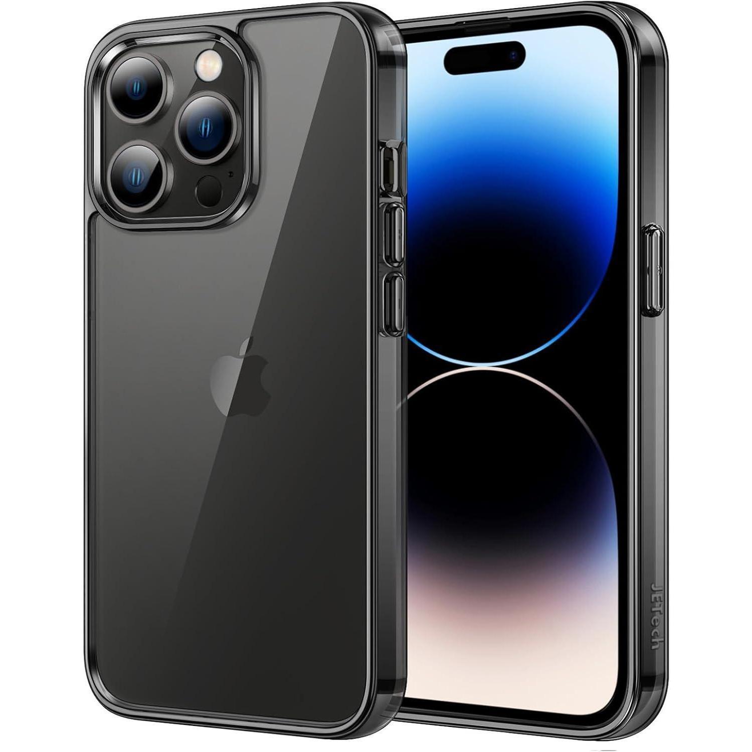 Handyhülle Iphone 14 Pro Stoßfest Transparent Schwarz