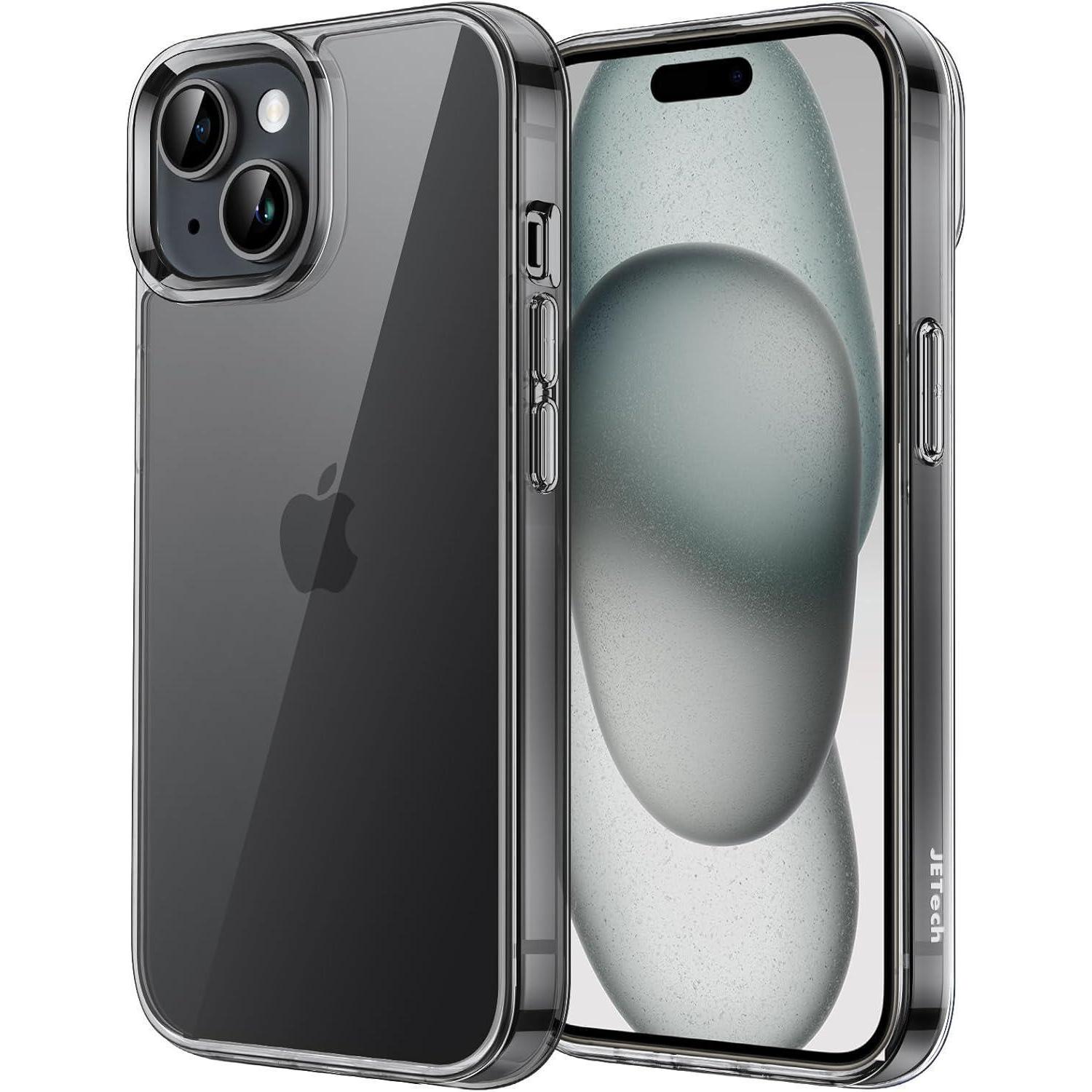 Handyhülle Iphone 15 Stoßfest Transparent Antikratzt Schwarz