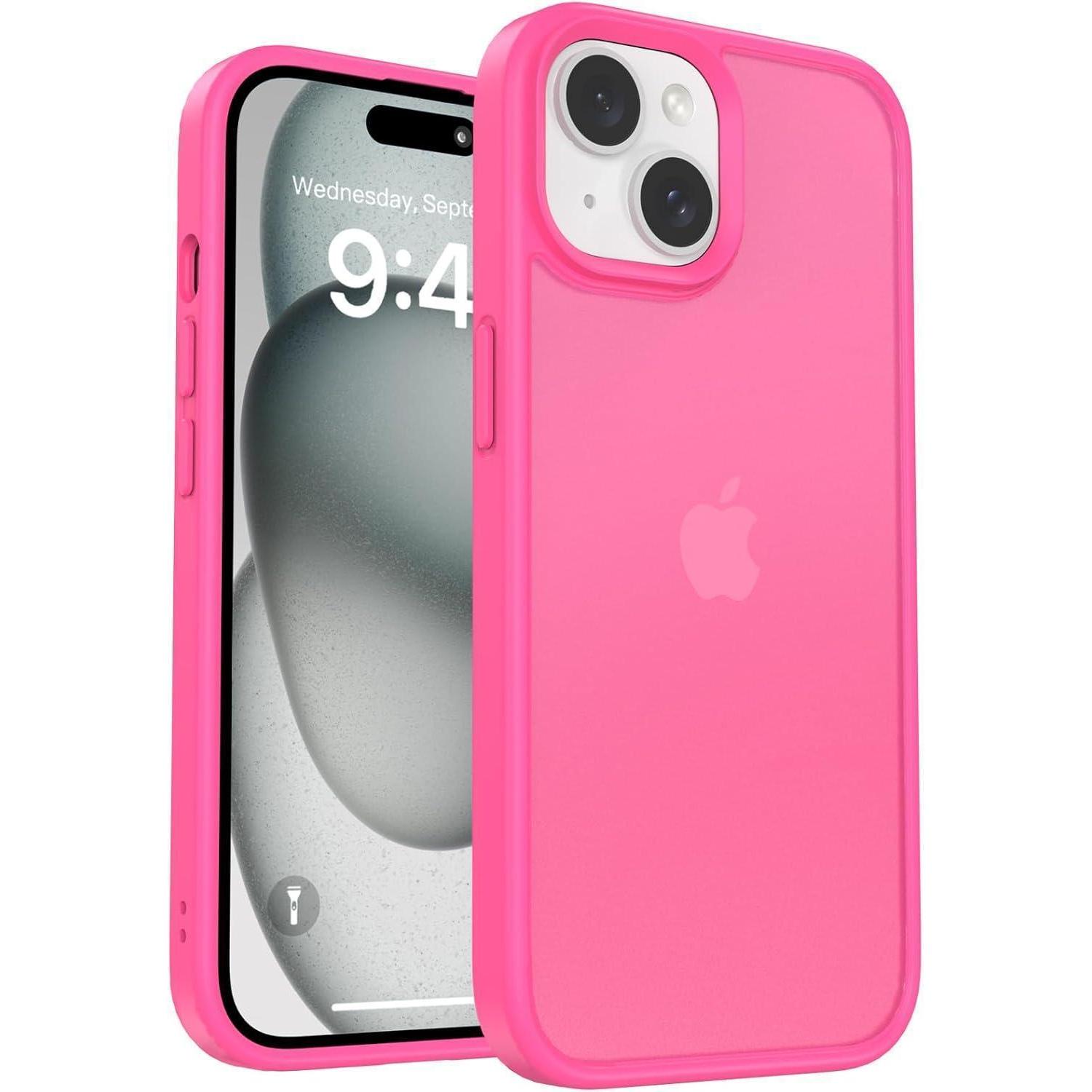 Handyhülle Iphone 15 Stoßfest Kratzfest Anti Fingerabdruck Rose Rot
