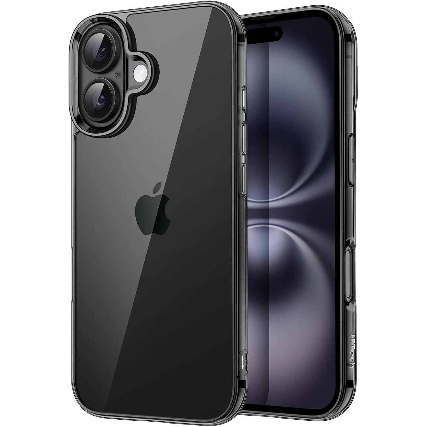 Handyhülle Iphone16 6 1 Zoll Stoßfest Transparent Schwarz