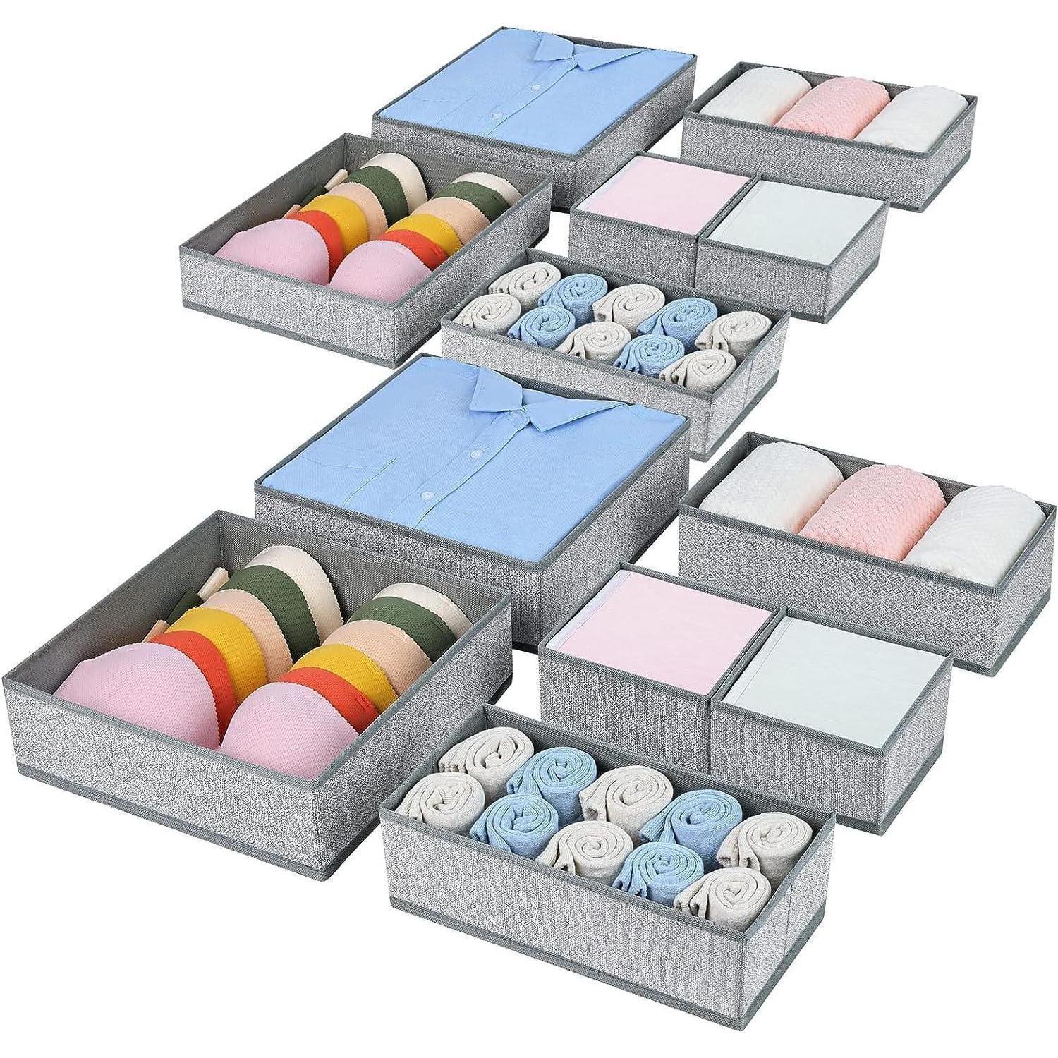 Homsorout 12 Stück Schrank Organizer Schubladen Aufbewahrungsbox Unterwäsche