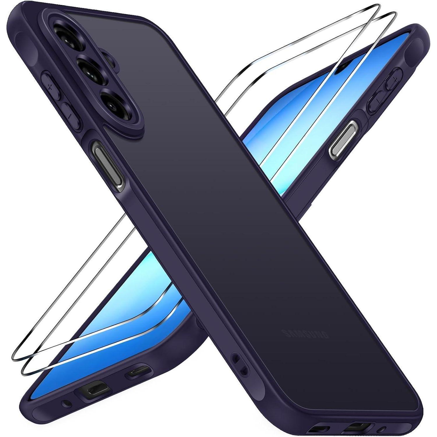 Hülle Panzerglas Stoßfest Kratzfest Anti Samsung Galaxy A17 4g 5g Lila