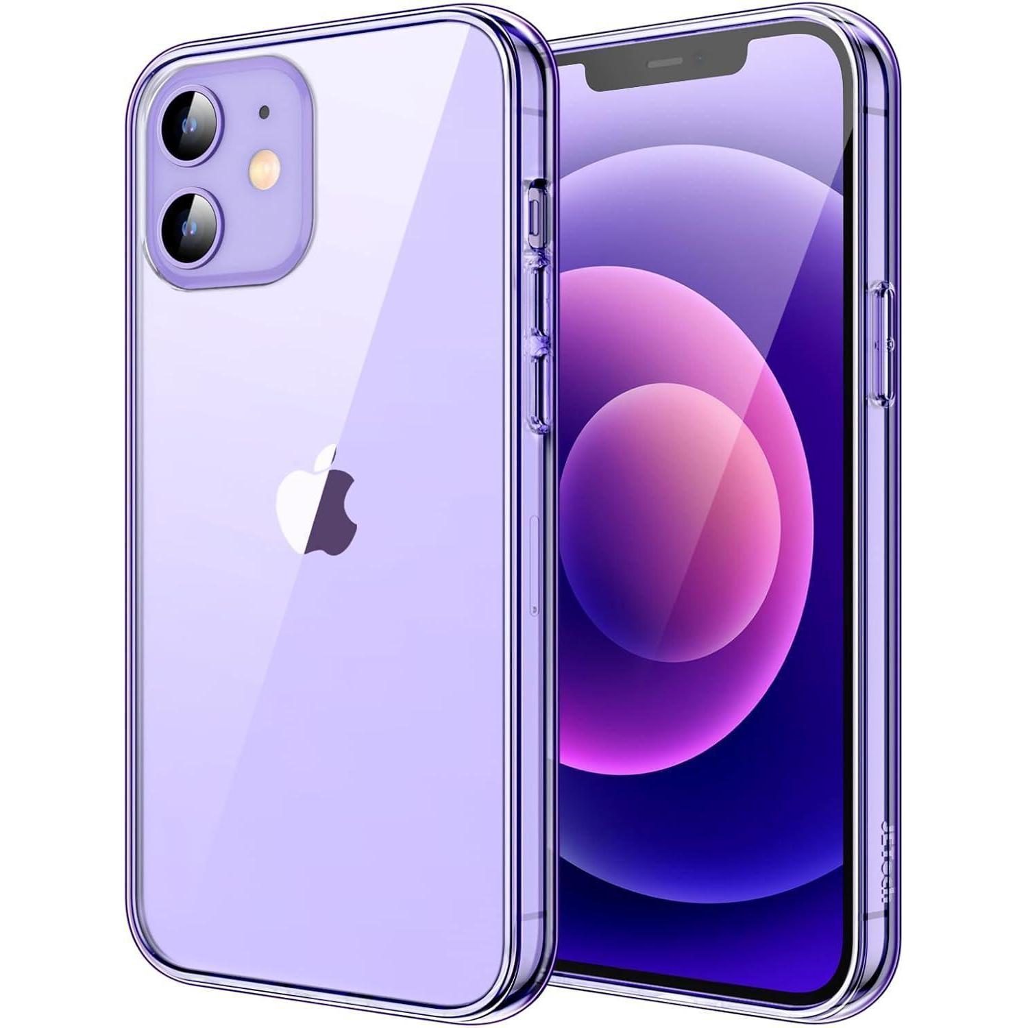 Hülle Iphone 12 Mini Stoßfest Klar Rückseite Anti Kratz Dunkellila