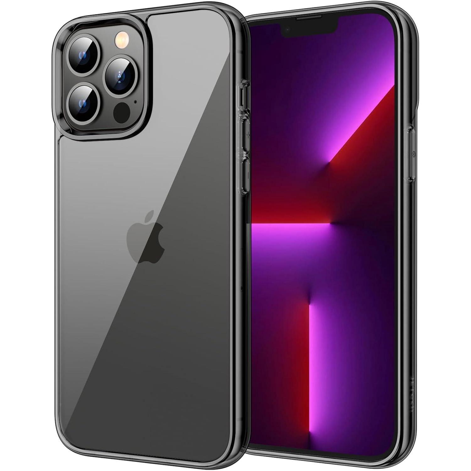 Hülle Iphone13pro Stoßfest Transparent Nievergilbung Schwarz