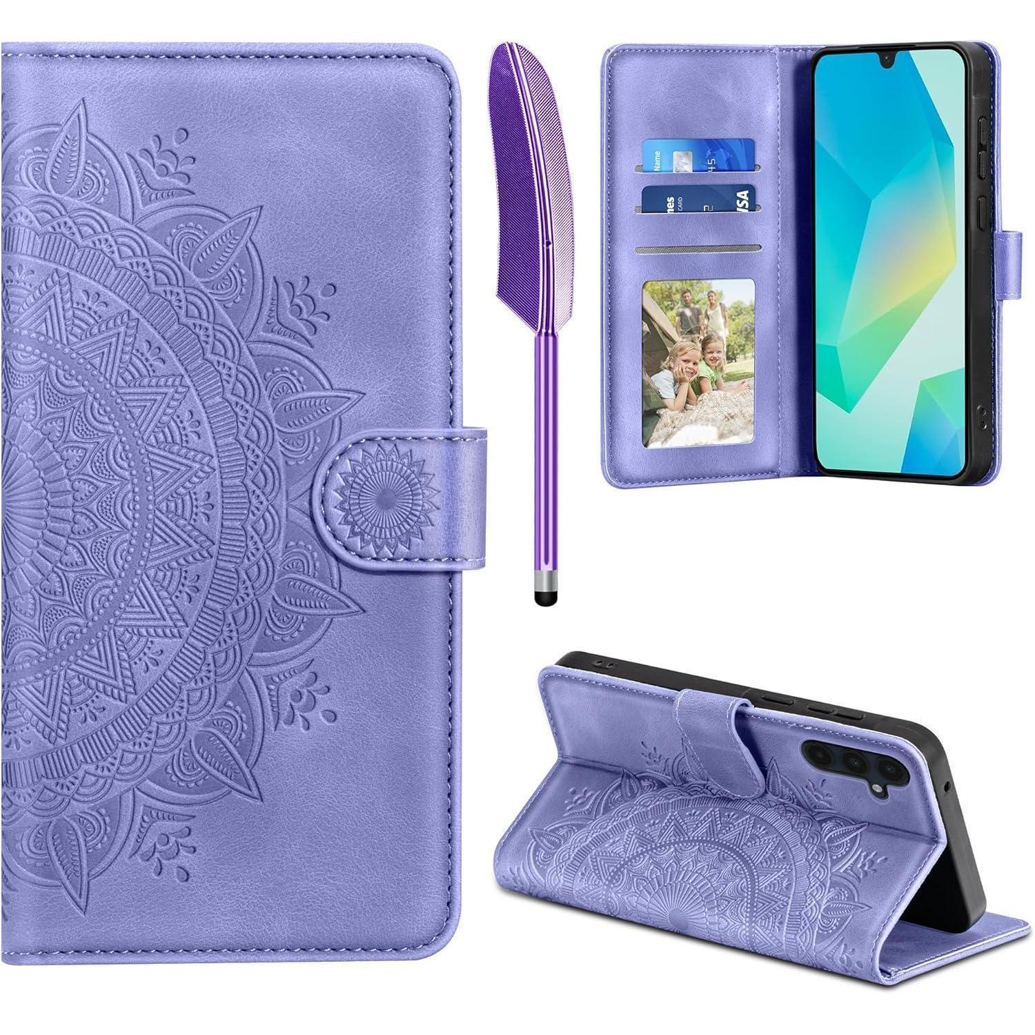 Lederhülle A16 Kartenfach Magnet Ständer Samsung Galaxy A16 Lila