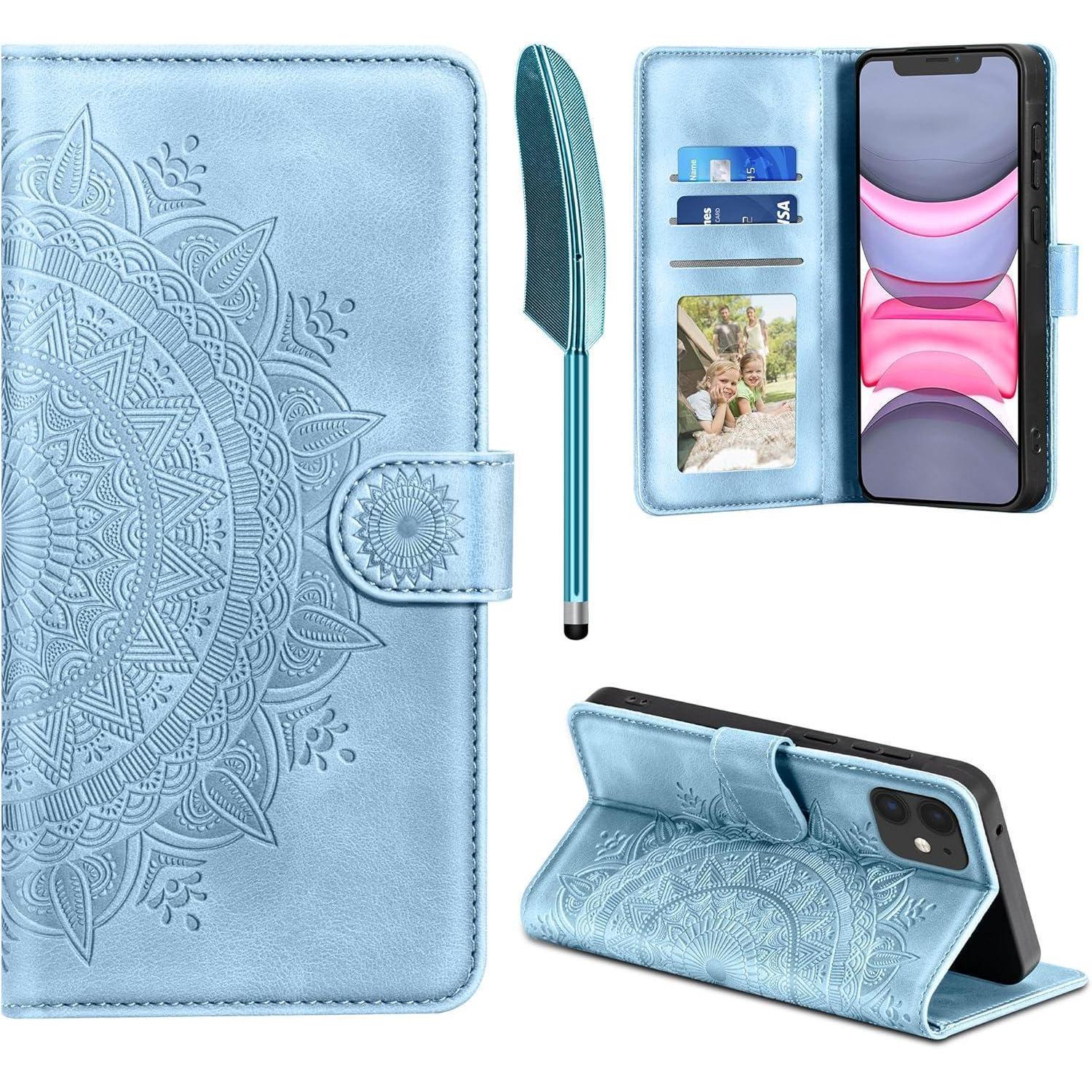 Lederhülle Iphone 11 Klapphülle Kartenfach Magnet Iphone 11 Himmelblau