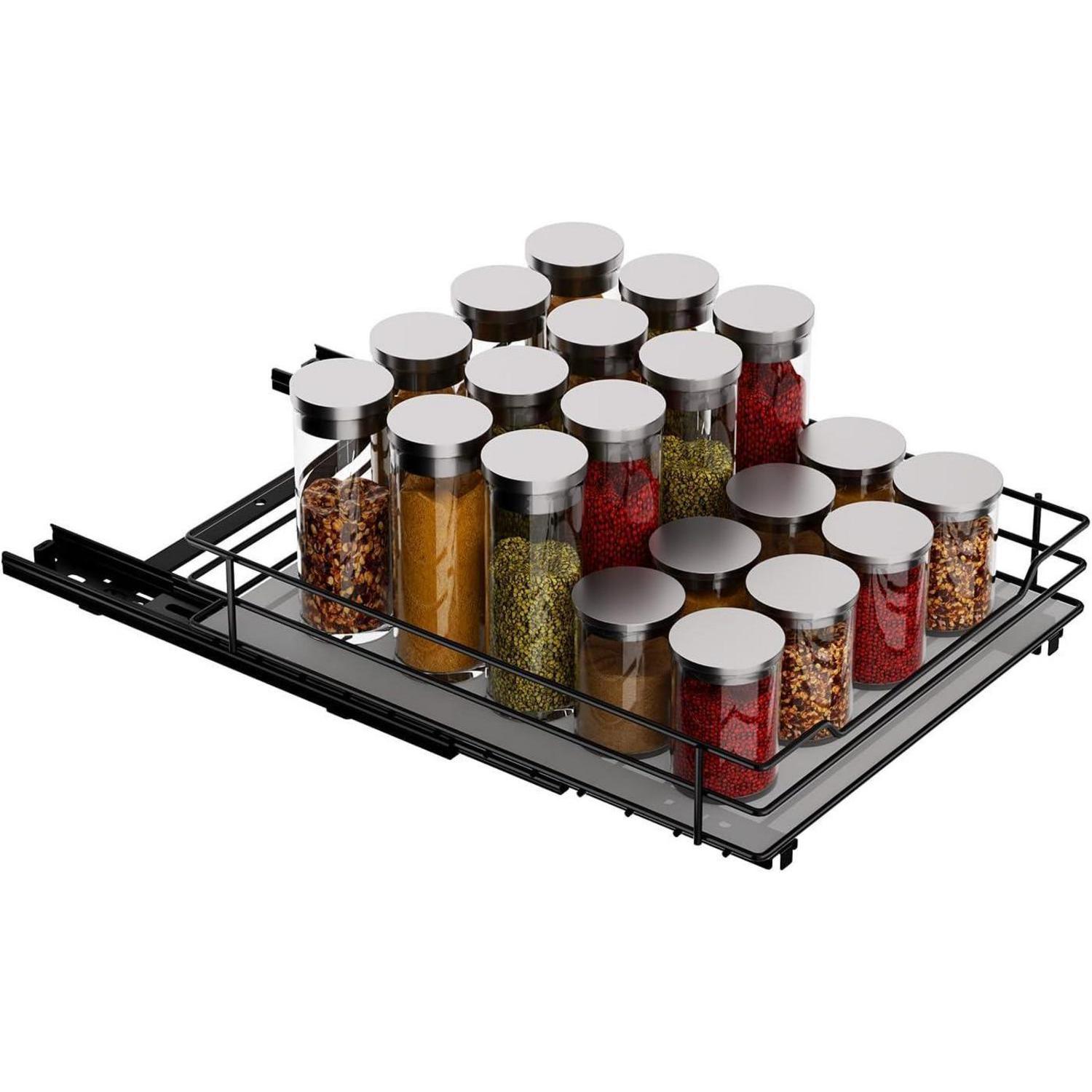 Gewürzregal Ausziehbar Metall Küchen Organizer P26.4l22.2h5.6cm