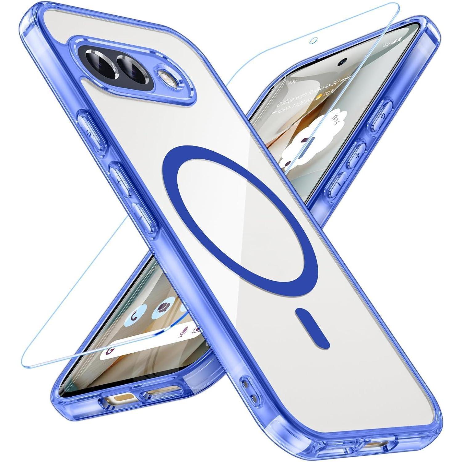 Schutzhülle 9a Magnetisch Gehärtetes Glas Stoßfest Transparent Blau