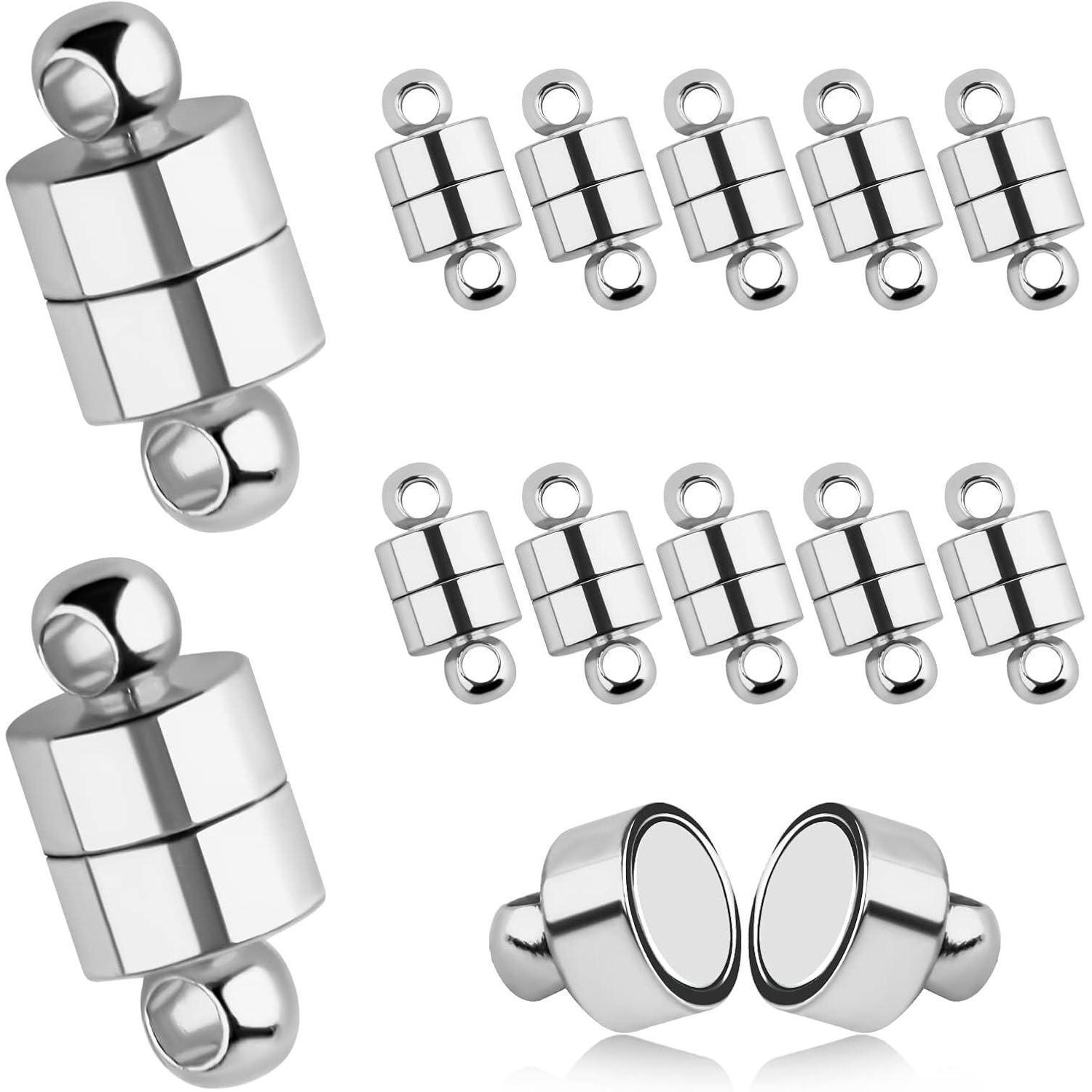 12 Stk. Magnetverschlüsse Schmuck Armband Rund Magnetisch Silber