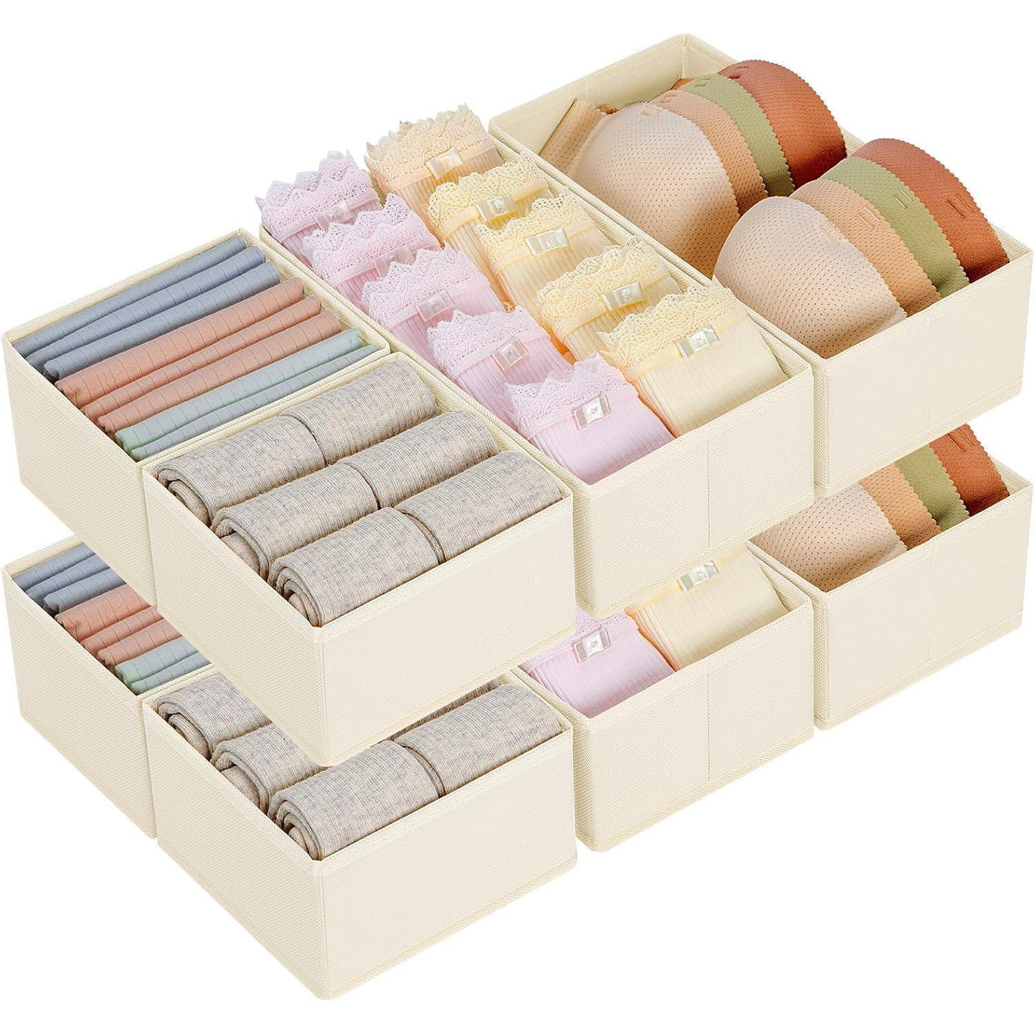 Dimj 8er Set Schubladen Organizer Aufbewahrungsbox Stoff Für Kleiderschrank