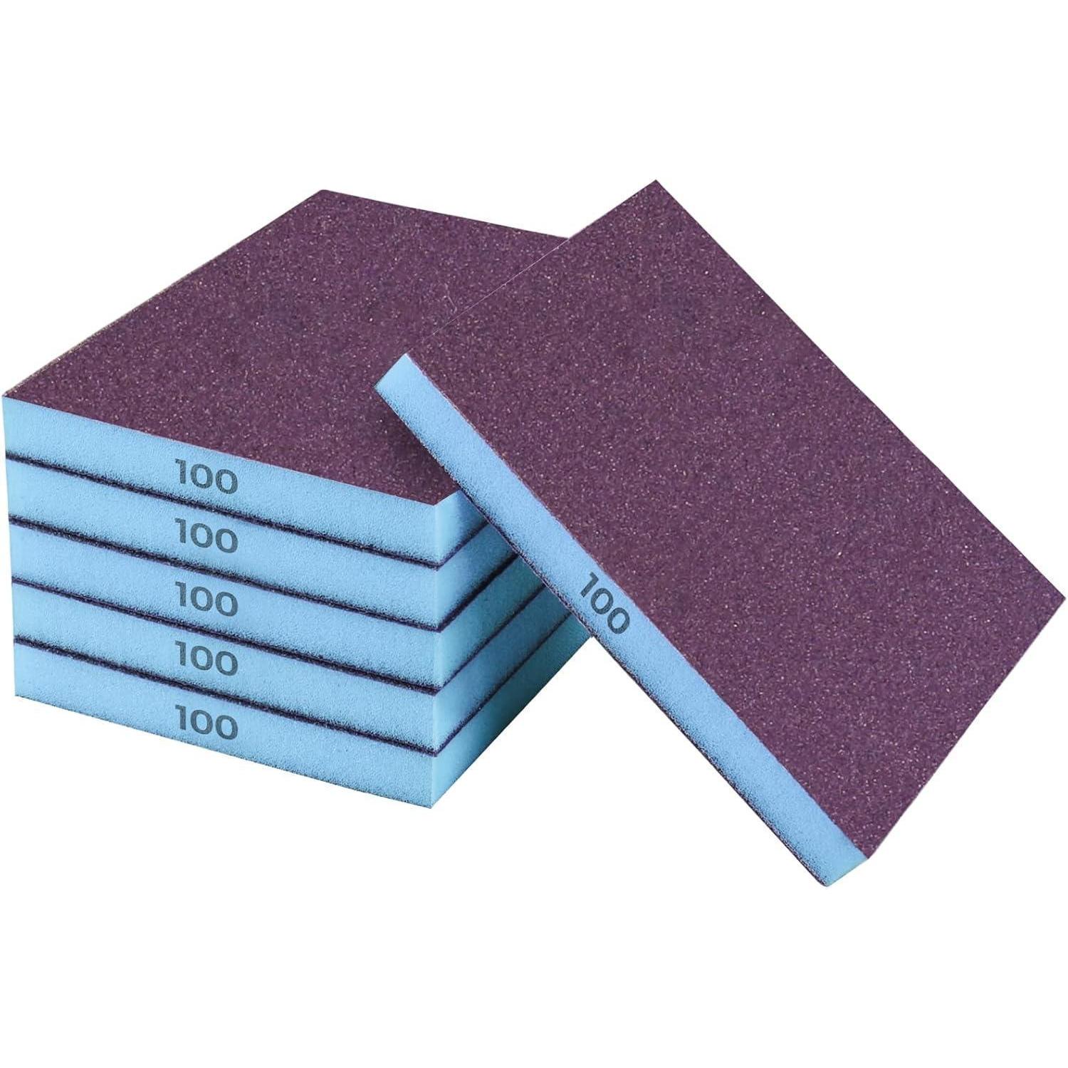 Schleifschwamm 6er Holz Metall Wandschaum Trockenbau 100körnung Blue