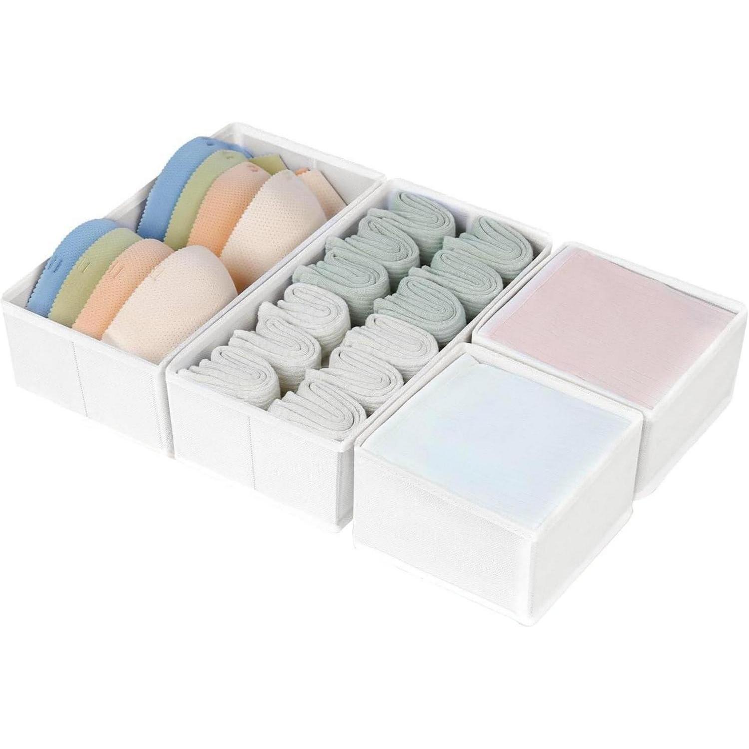 Schubladen Organizer Socken Krawatten Gürtel 4 Stück Weiß