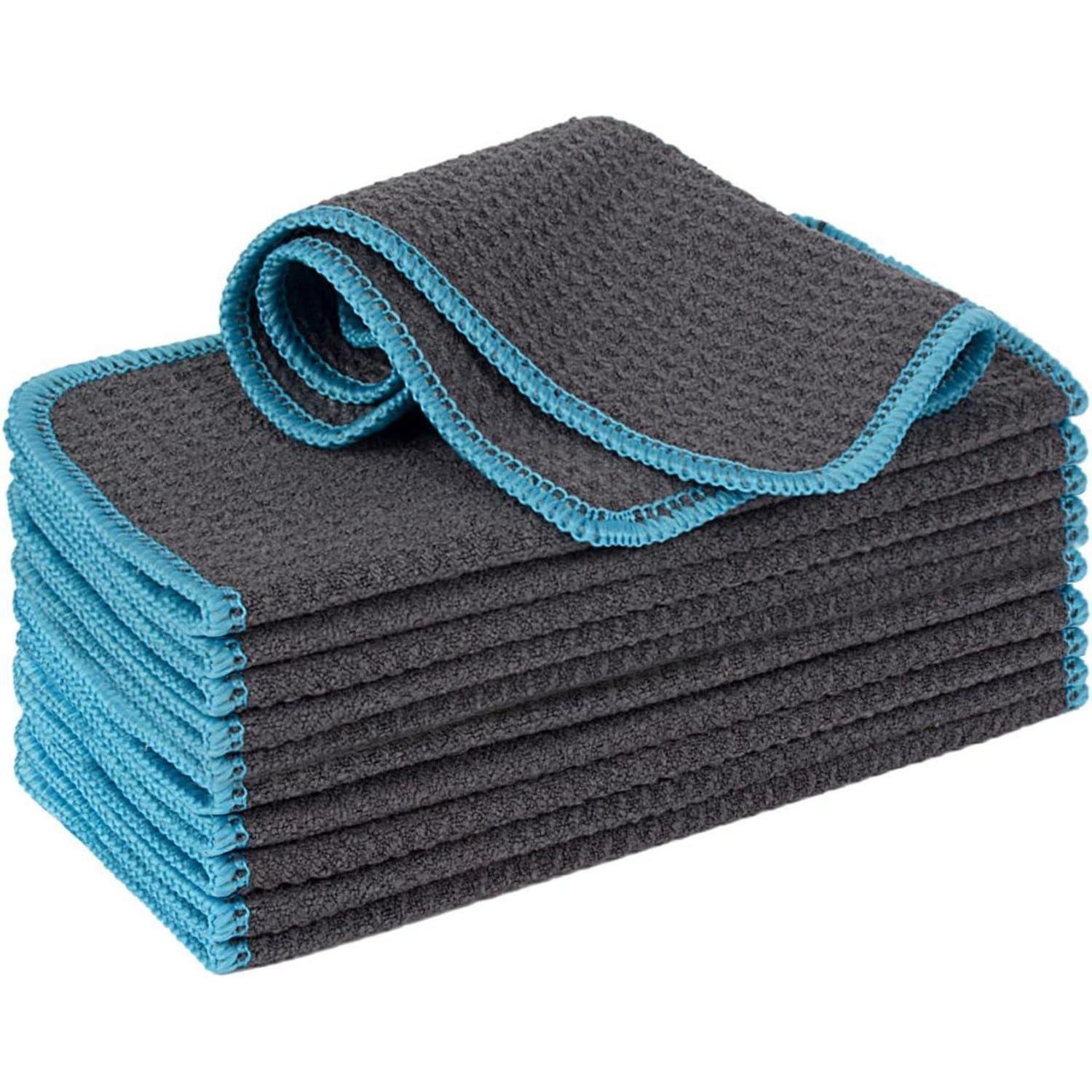 Mikrofasertücher Grau 20x20 Cm 12 Stück Vivote Fusselfrei Waffeltuch