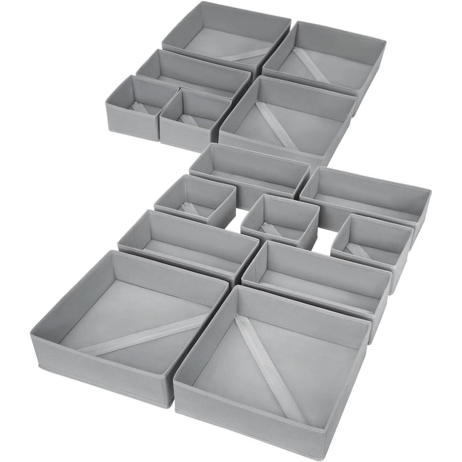 Schubladen Organizer Aufbewahrungsbox Stoff Unterwäsche 15 Stück Beige