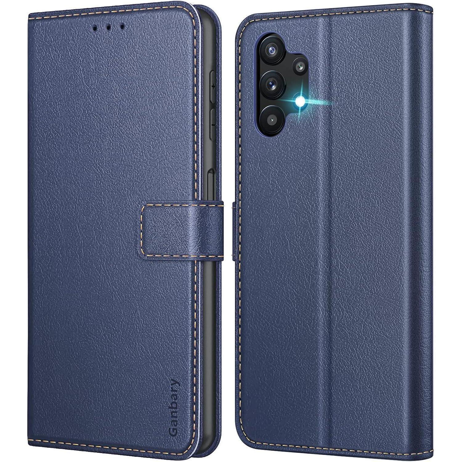 Samsung Galaxy A13 4g Handyhülle Leder Tasche Blau