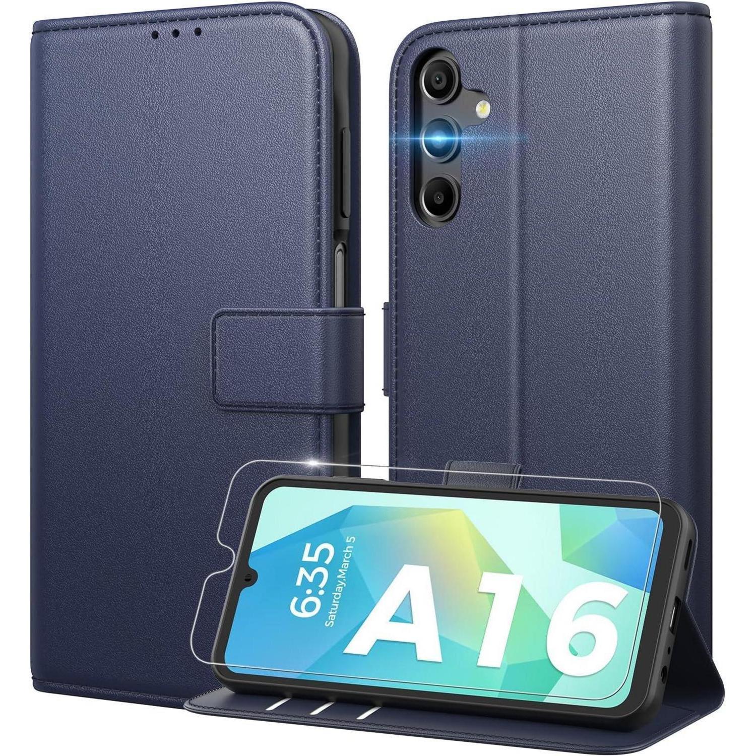 Handyhülle A16 5g Samsung Galaxy A16 Blau Mit Geh&xe4rtetem Glas